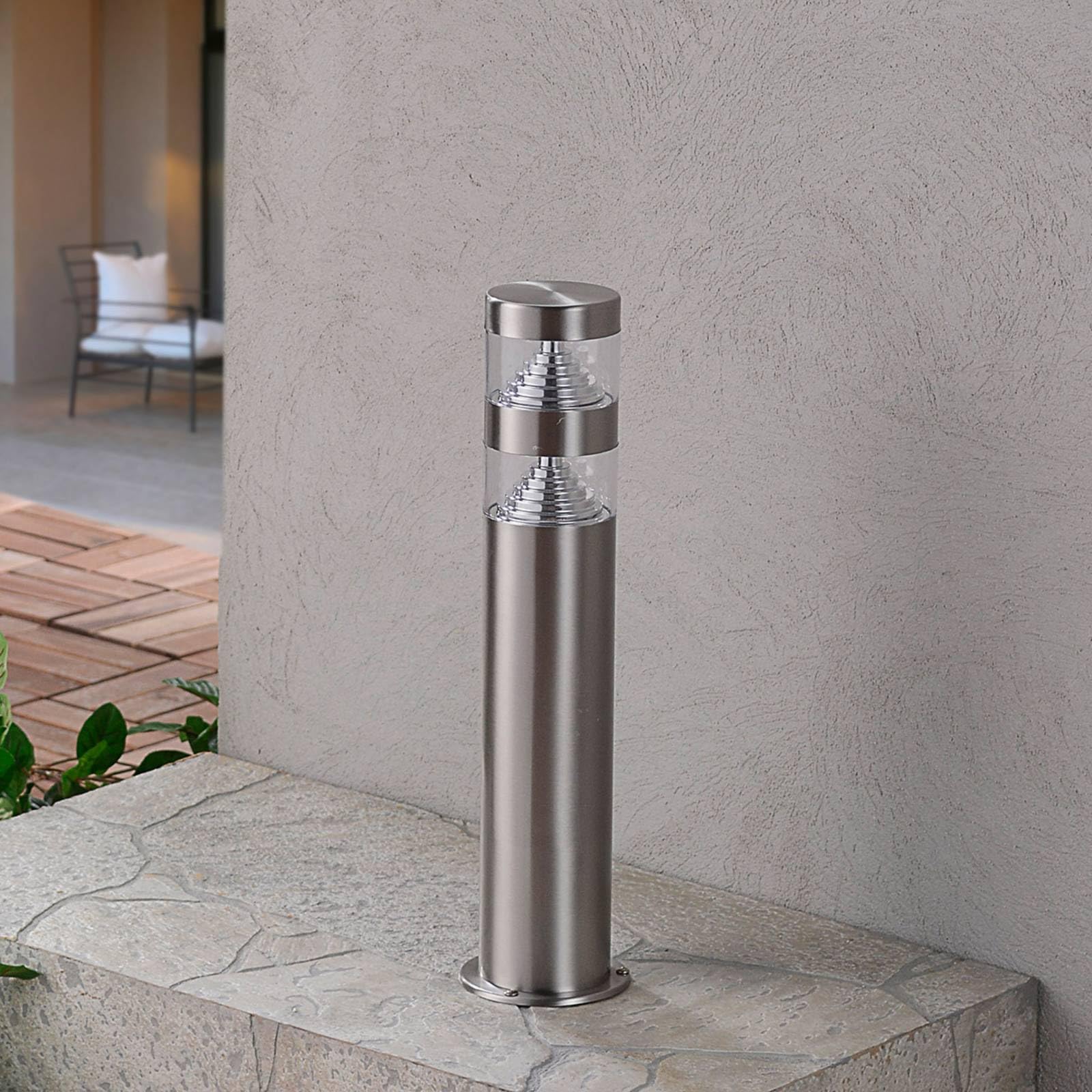 Lindby Lampada LED da esterni (Moderno) colore Grigio, in Acciaio Inox lampadina inclusa lampioncino paletto luminoso lampada viale lampione