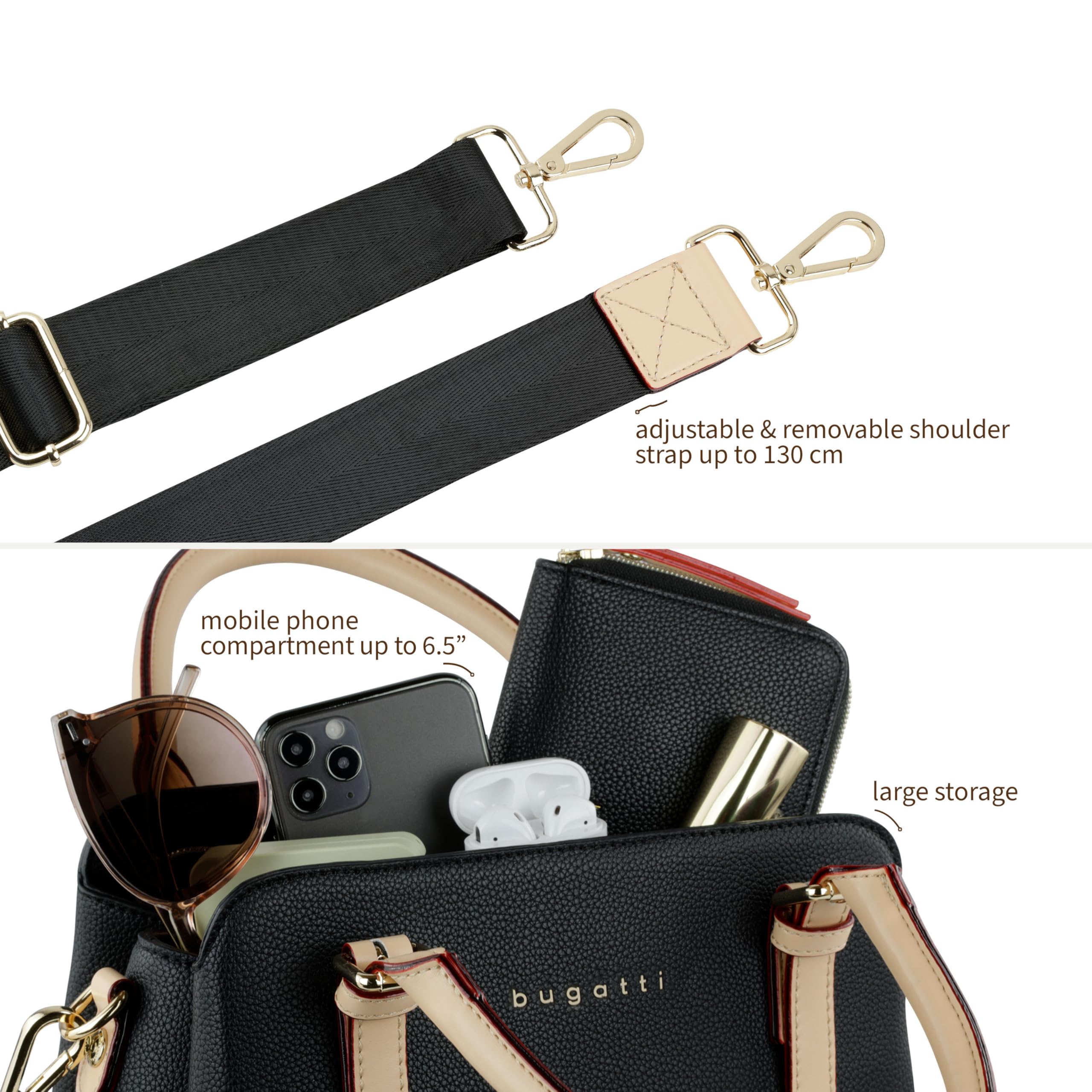 bugatti Ella Damen Handtasche, Henkeltasche