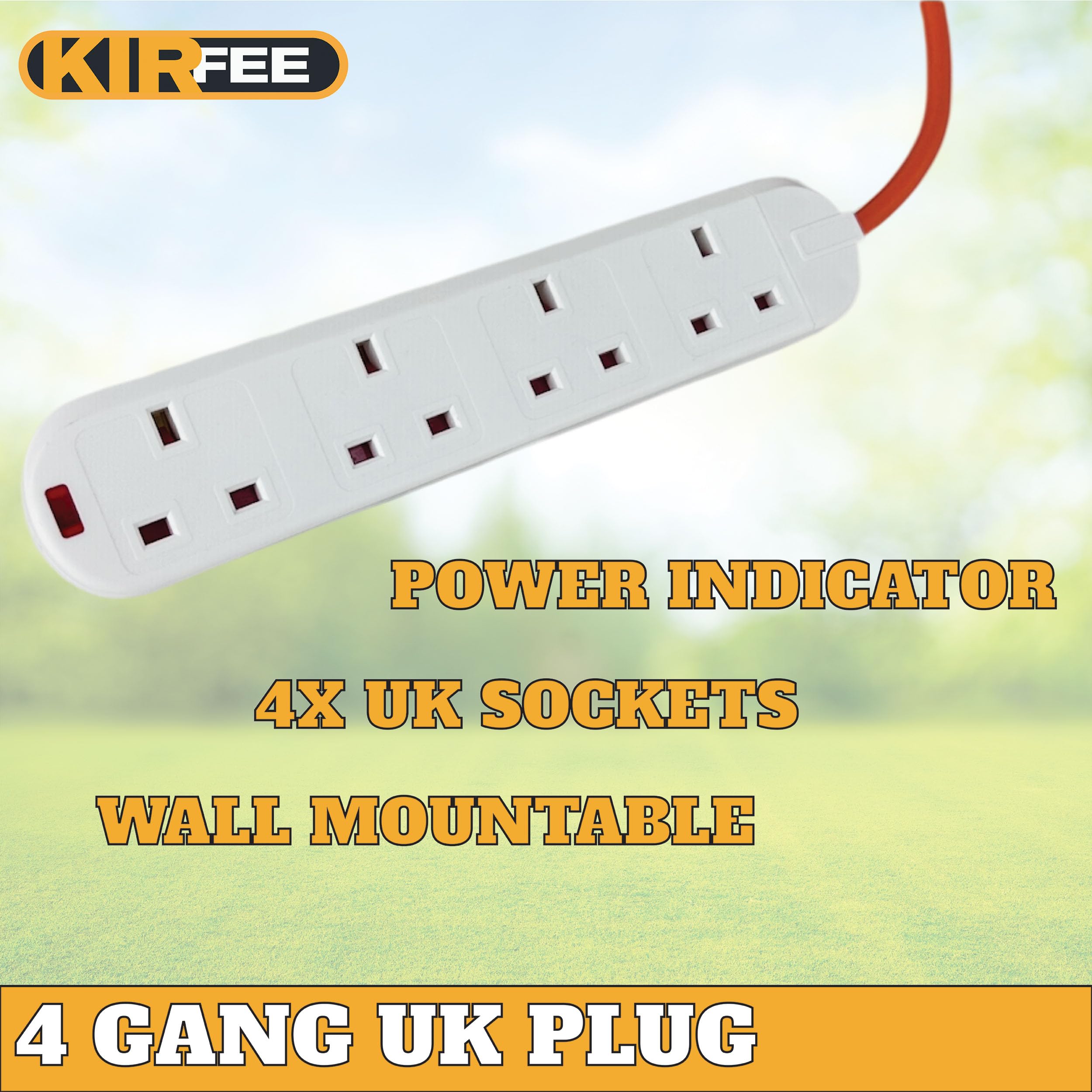 6M Camping Electric Hook Up Cable - 16amp to 13amp Adapter - 4 Gang Electric Hook Up For Camping - Heavy Duty Caravan Extension Lead, Ideal For Caravans, Generators, Motorhomes. — view 7