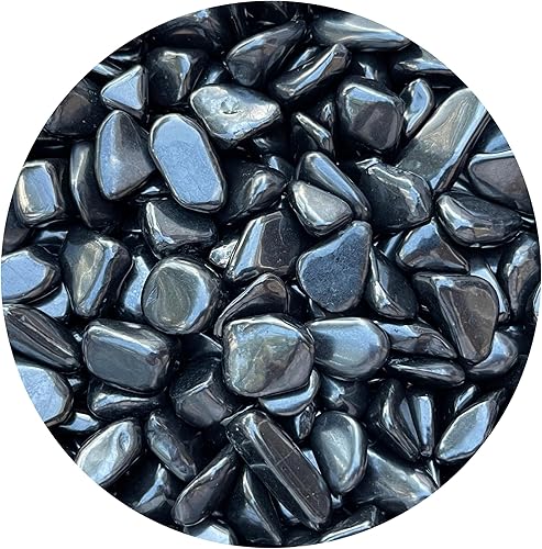 GAF TREASURES Piedras pulidas de shungita al por mayor, piedra preciosa natural pulida, cristales curativos de shungita (Shungita, 0.5 libras)