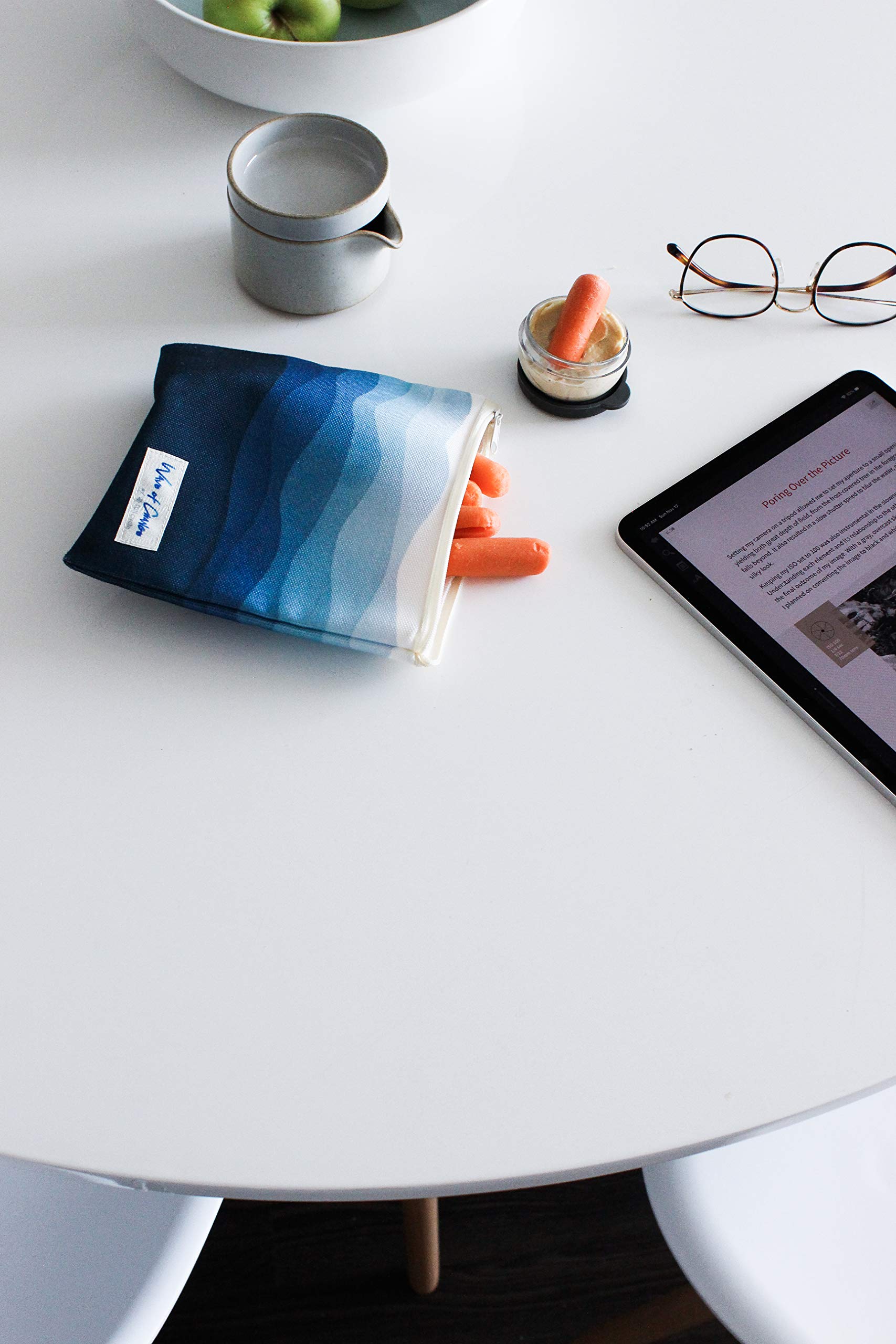 Wave of Change WC19306V Recycled PET Insulated Sandwich Pouch, Set of 2, Waves