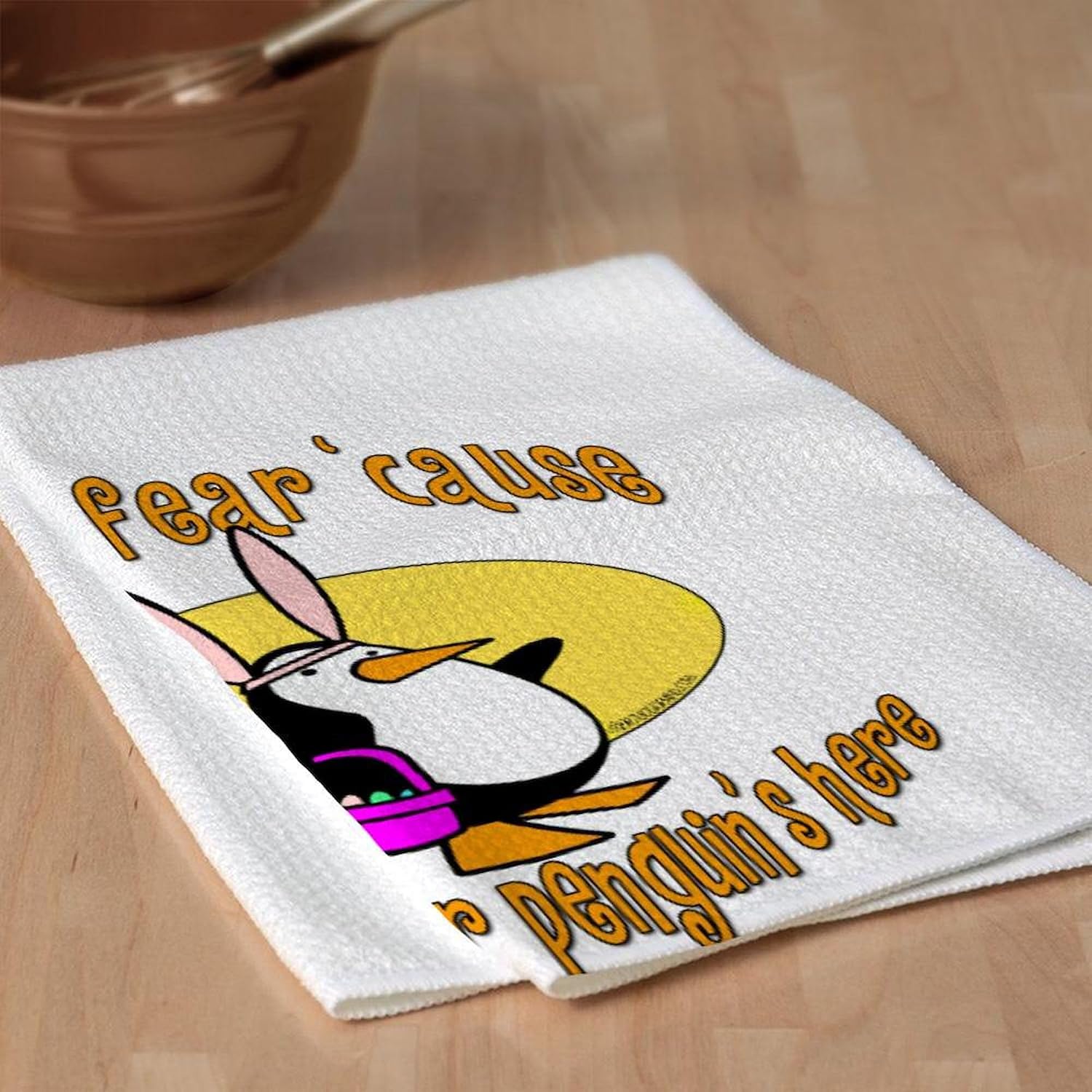 CafePress Easter Penguin Tea Towel
