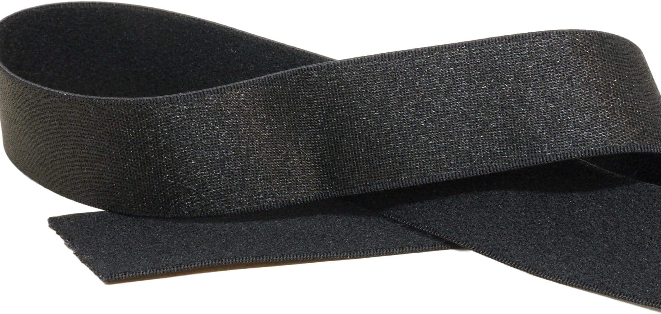 Porcelynne Black Shiny Front Brushed Back Strap Elastics - 3/4" or 18mm - 5 Yards
