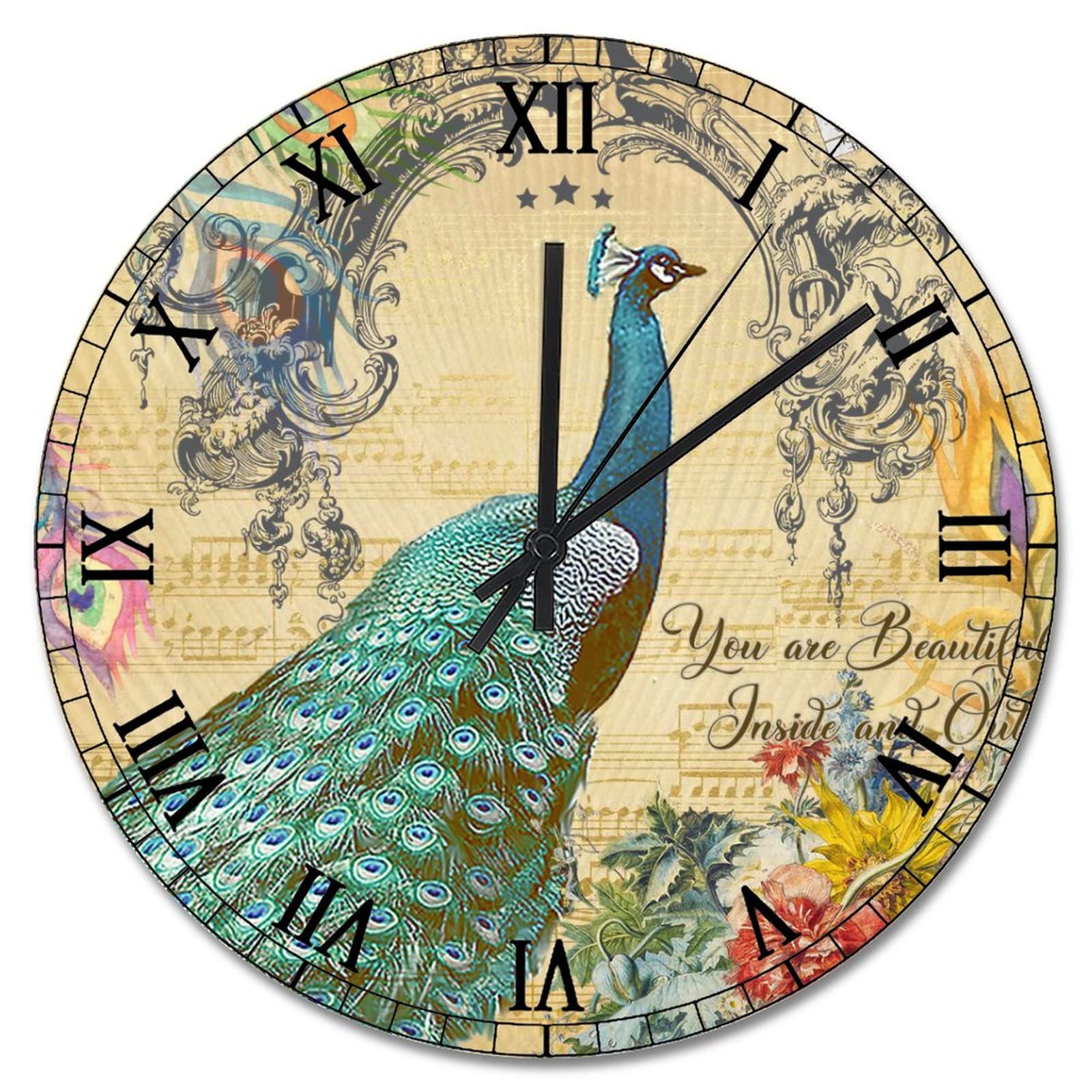 Horloge murale Paris paon bleu pour habiller un mur vide