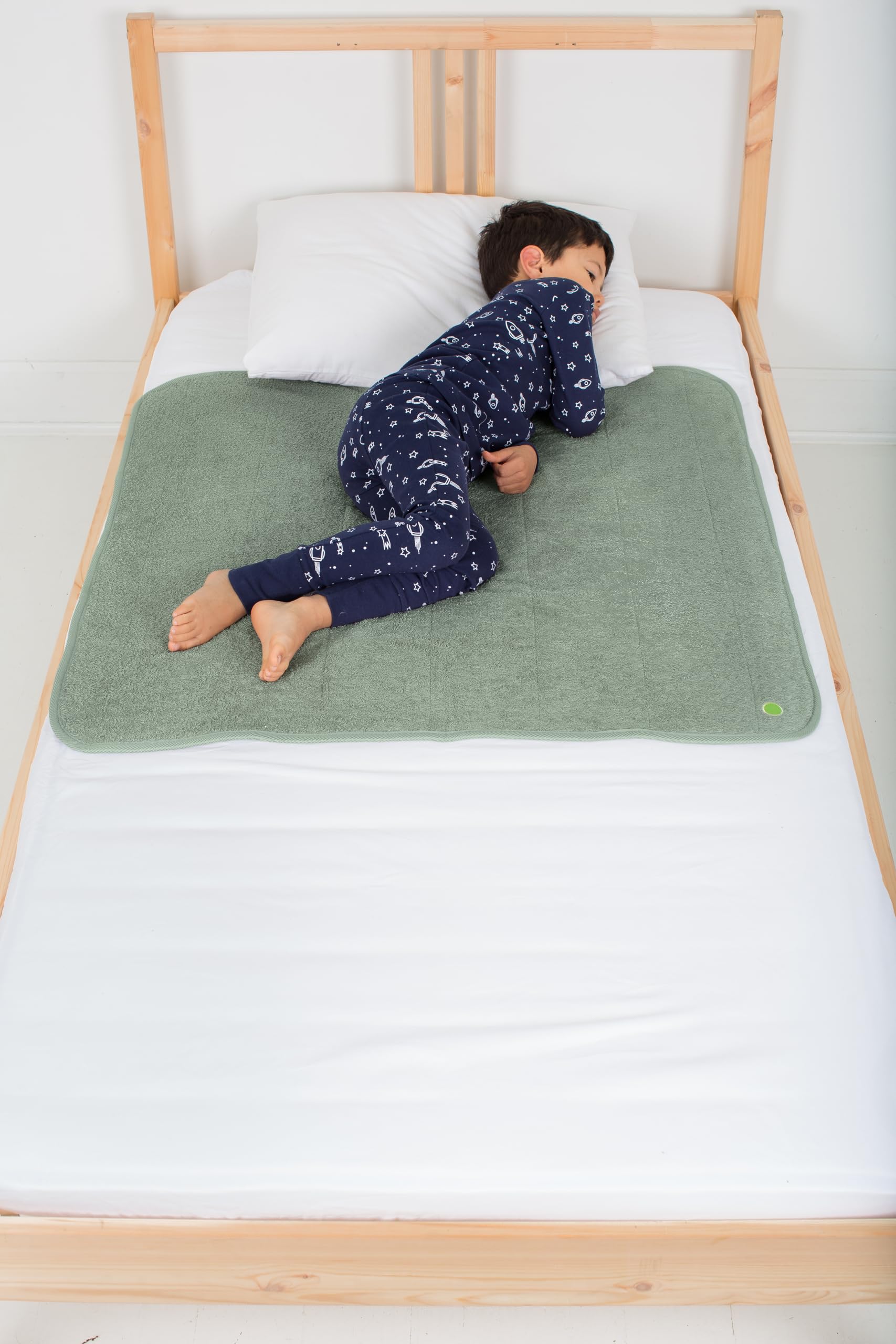 Peapodmats Sage Bedwetting & Incontinence Waterproof Bed Mat - Reusable Underpad. Secure Placement & Breathable. Washable. Enviro Friendly 3X3 (Sage) Mattress Protector & Pee Pad For Kids & Adults