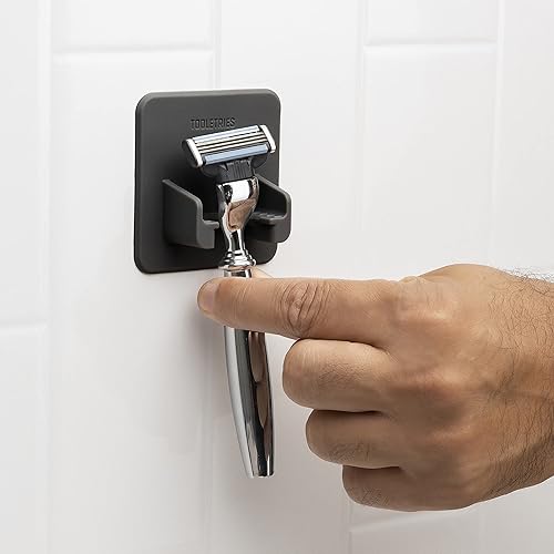 Miniatura 2 de TOOLETRIES The Mason Razor Holder - Seguro y seguro, organizador de artículos de tocador de silicona, accesorio de ducha y baño, cuenta