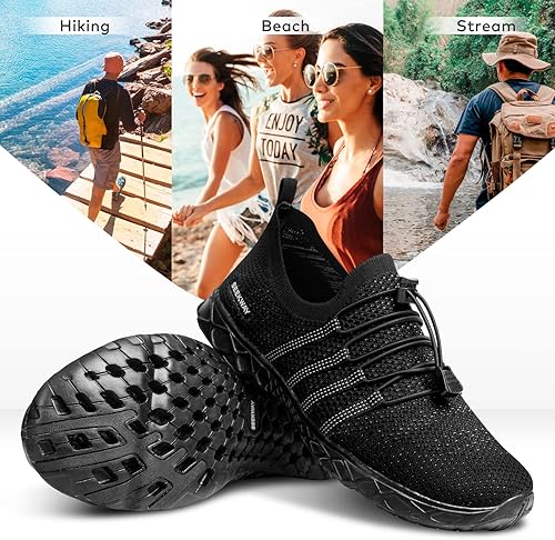 Miniatura 7 de SEEKWAY Zapatos de agua para hombre de secado rápido zapatos de agua descalzo playa caminar kayak navegación deportes acuáticos SP006