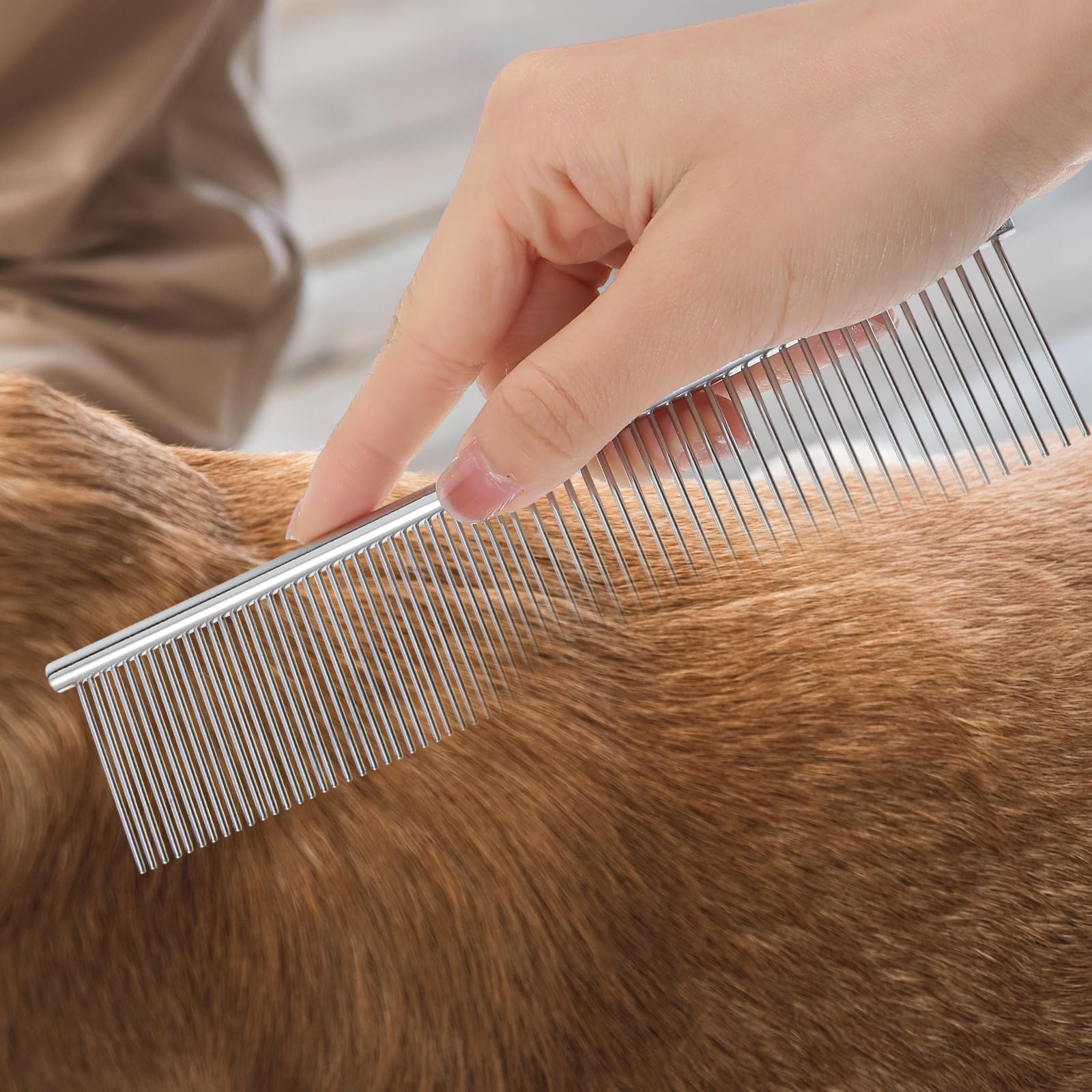 12 peines de acero inoxidable para perros y gatos, herramienta de aseo de metal de 7.48 pulgadas para eliminar nudos, mascotas de pelo largo y corto, incluyendo perros, gatos y otros