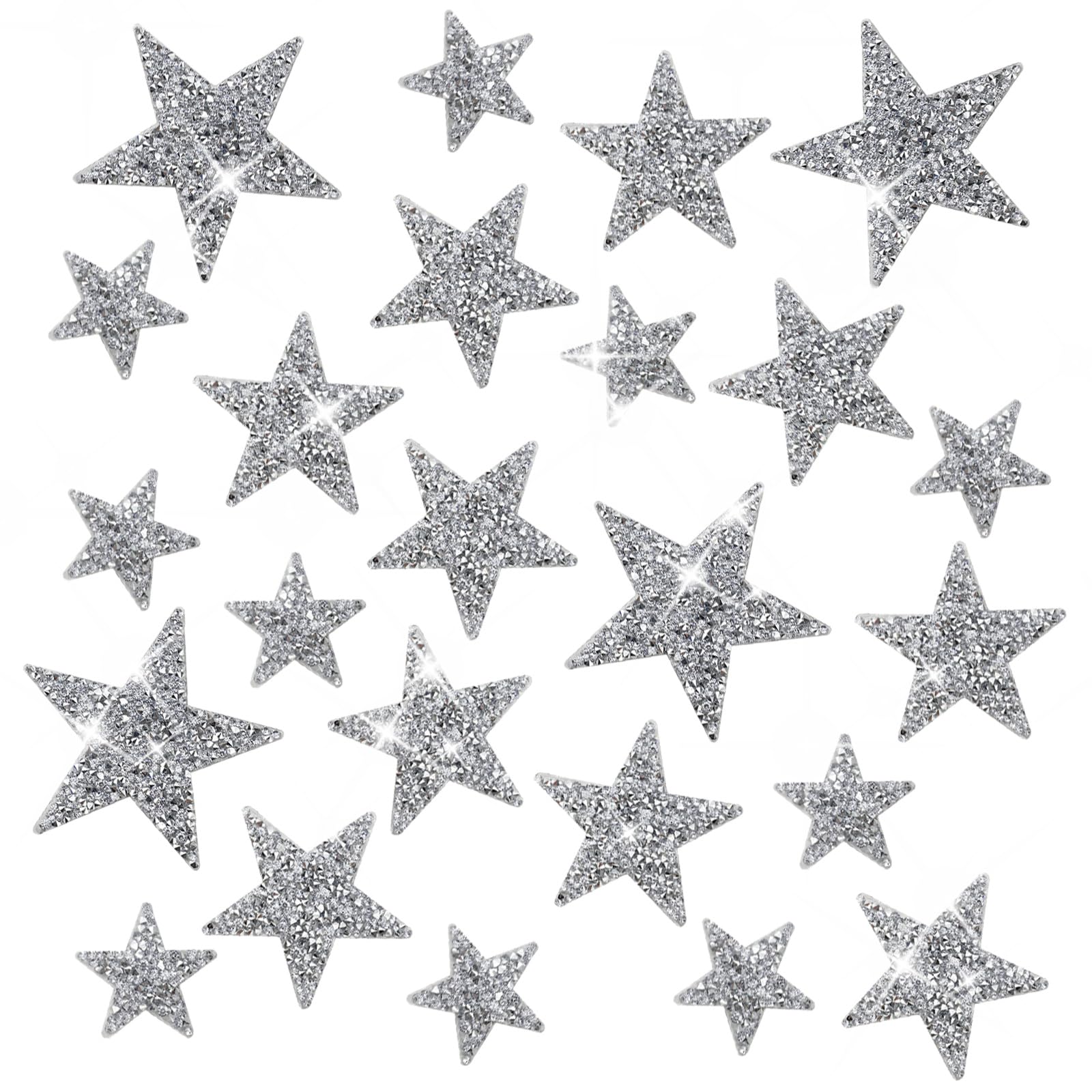 Sponsored Ad – 24PCS Silver Star Patch Iron on Patches Star Applique Iron on Stars for Clothing for Clothing Jeans Backpack Hat Repair Decoration Appliques DIY(Silver, 8/6/ 4 CM)