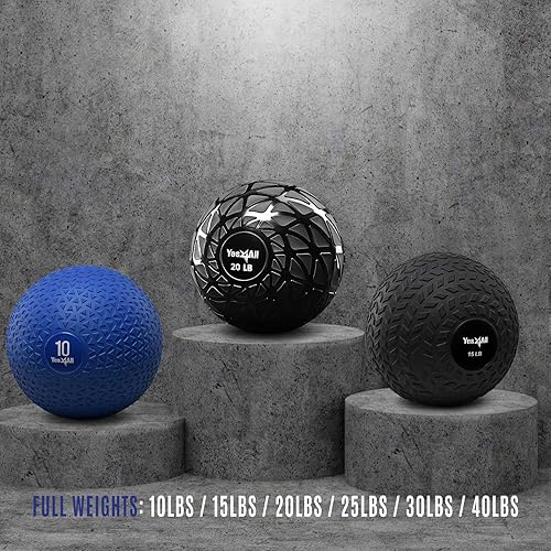 Miniatura 6 de Yes4All Slam Balls, 10-40lb Weighted Ball Weight, Durable PVC Sand Filled Workout Dynamic Slam Ball for Core Strengthen