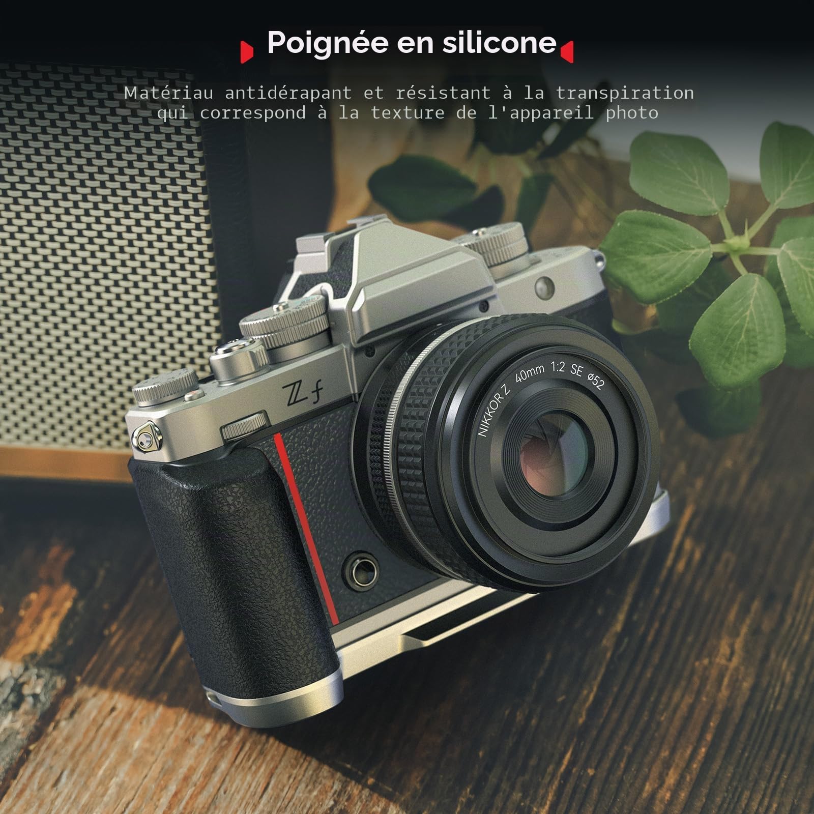 SMALLRIG Poignée en Silicone en Forme de L pour Nikon Z f, avec Plaque de dégagement Rapide intégrée pour Arca et Trou pour dragonne, poignée Ergonomique en Silicone pour trépieds- 5706
