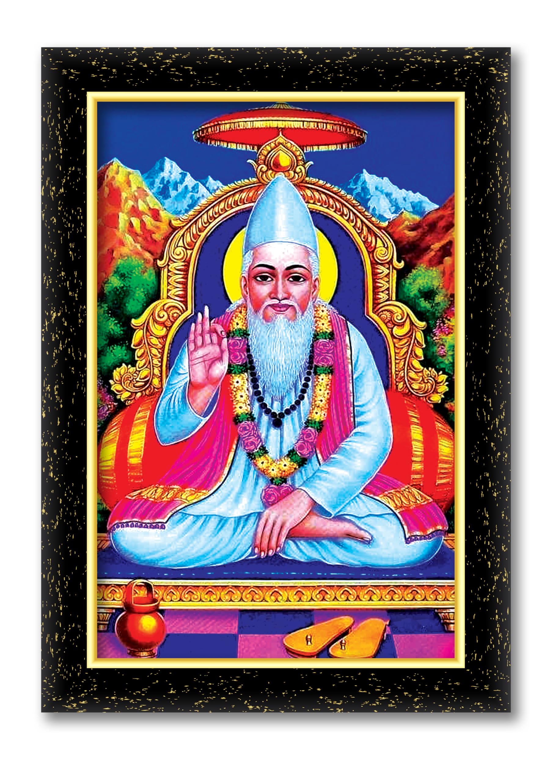 【G・S・カビール KABIR　 作品名：Sign of Happiness】 SHRI SADGURU KABIR SAHEB% Laminated photo frame for wall, living