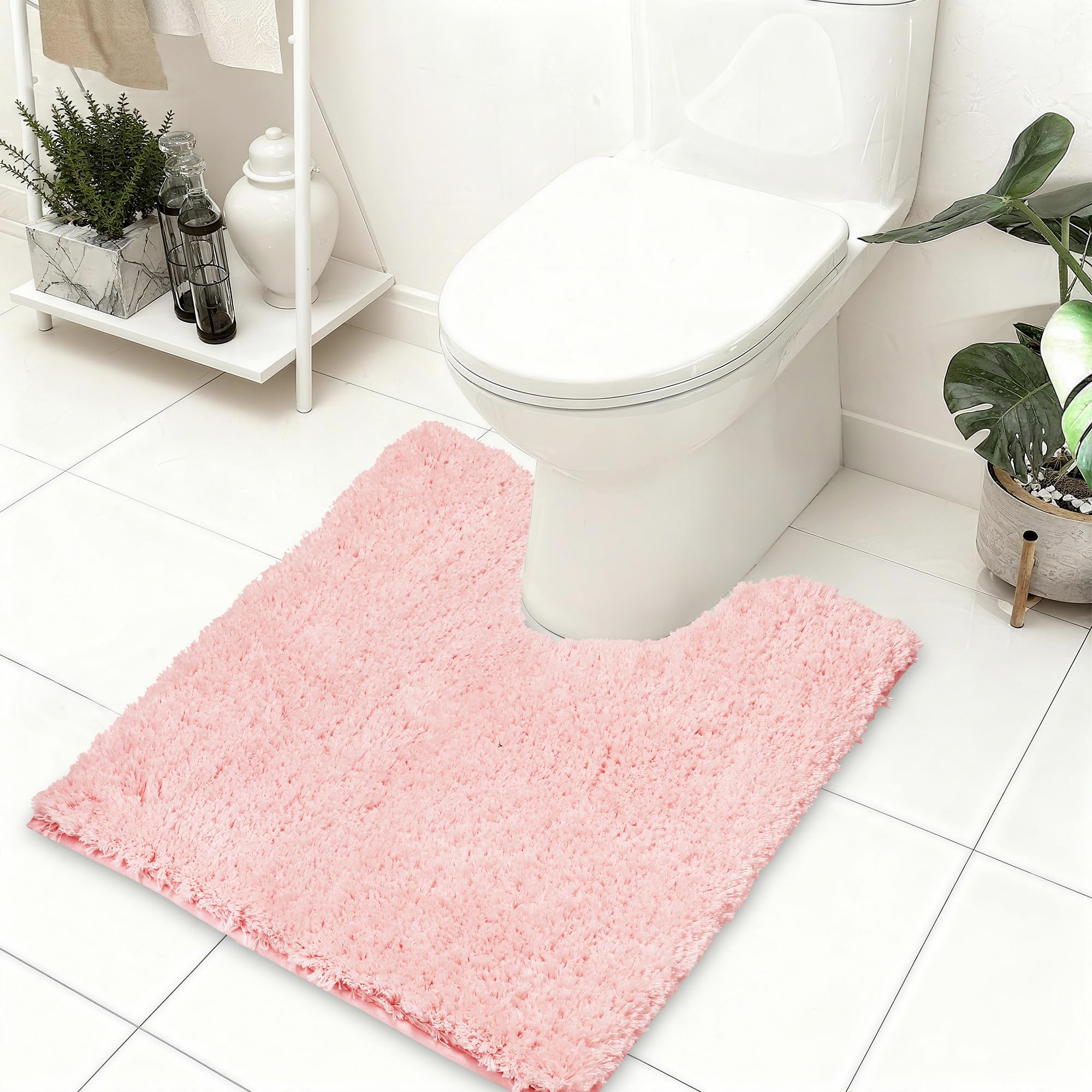 Baahrnom Toilet Mat 50x50 cm Non Slip Pedestal Mat Machine Washable Toilet Rug for Bathroom Floor — image 1