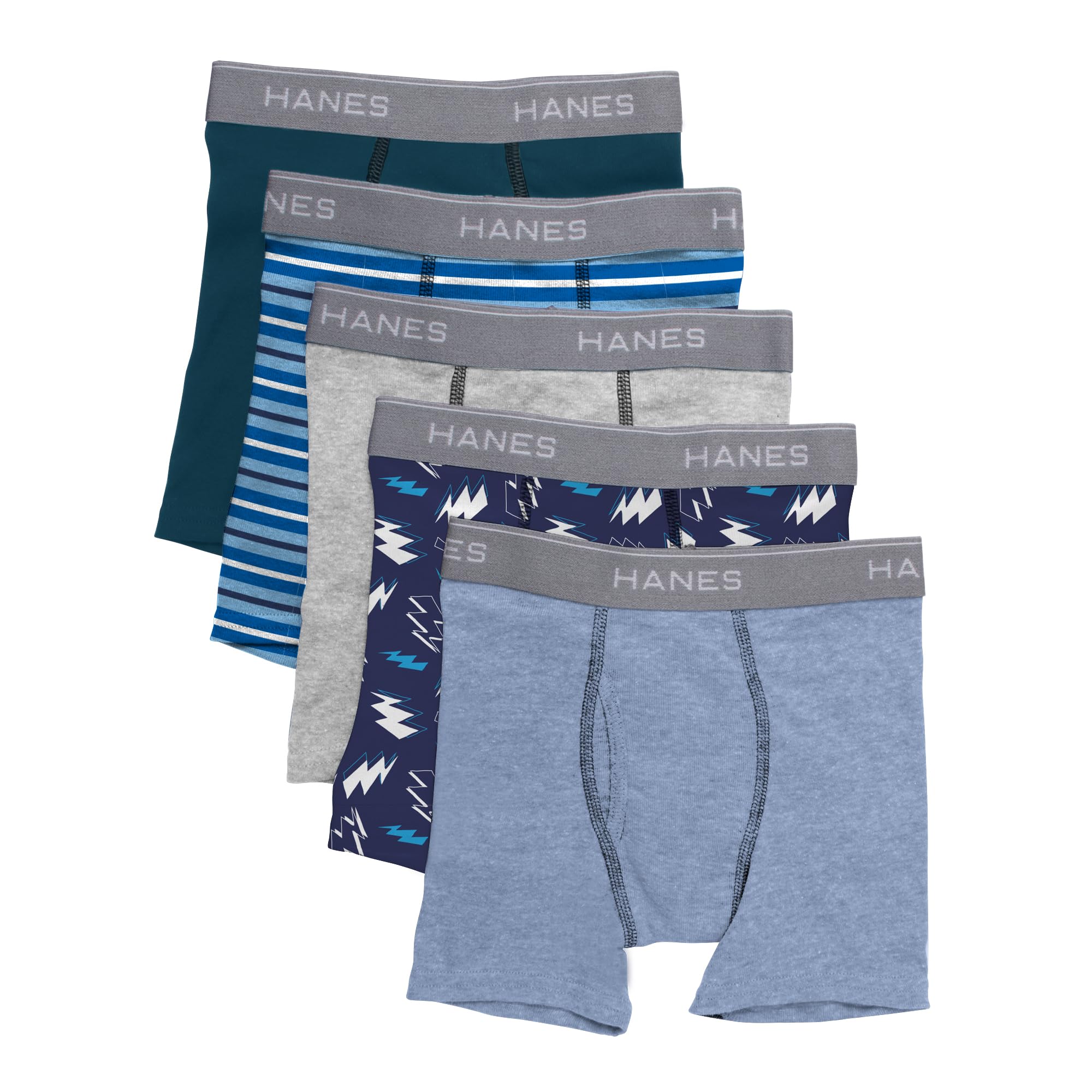 Hanes boys 5 Pack Breathable Boxer Briefs, Assorted, Small US