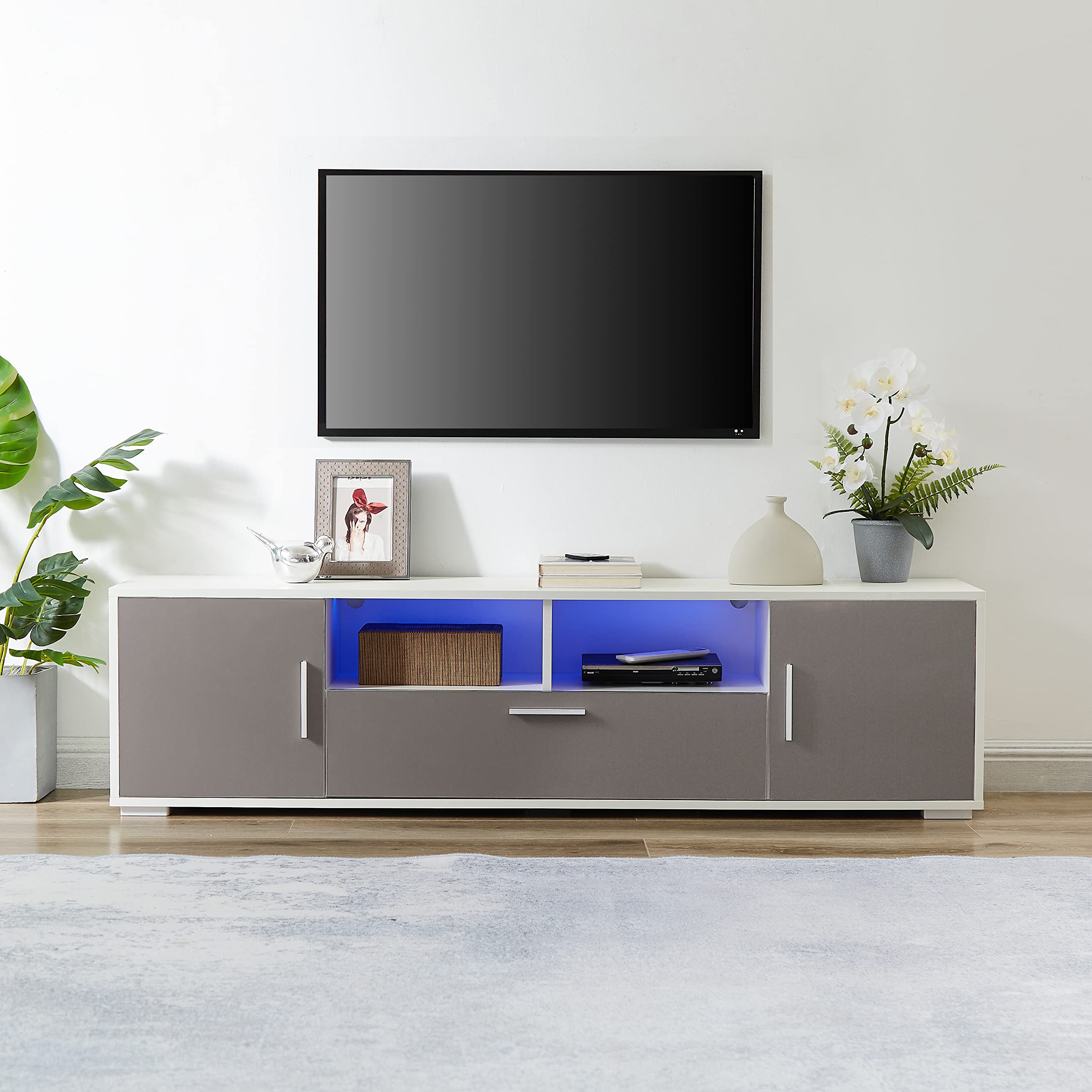 Buy Modern High Gloss LED TV Stand for 50/55/65/70 inch TV with Storage