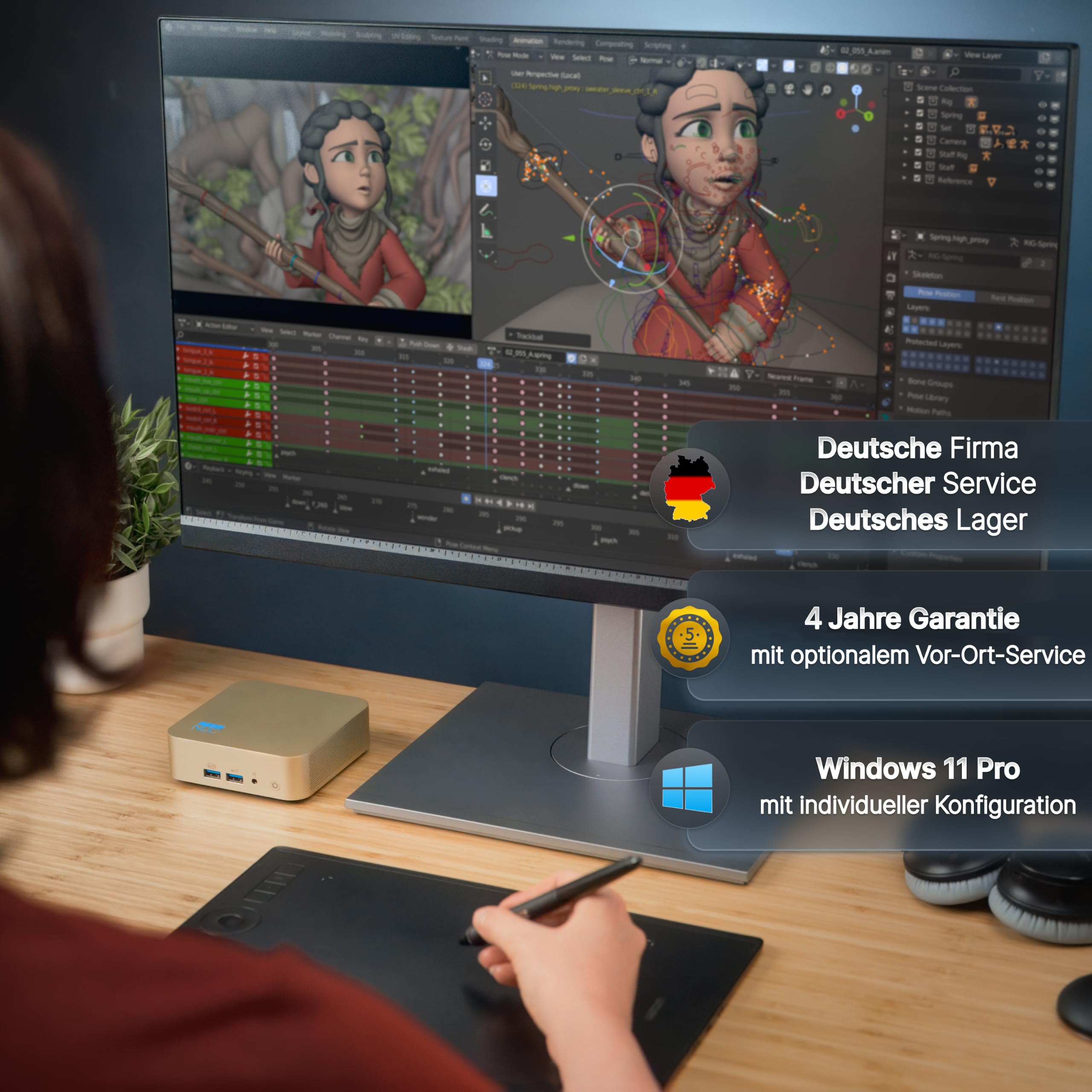 Lux Intel® Core-i5 13. Gen. • NUC13 Lux PC • 10 Kerne, bis zu 4,6GHz • 16GB RAM, 512GB SSD • WiFi 6E, TB 4, BT 5.3 • Windows 11 Pro • Mini Micro Desktop PC für Home & Business