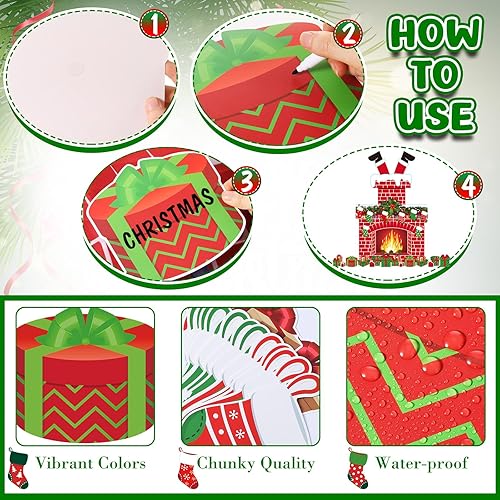 Miniatura 3 de Tatuo 66 piezas de decoración de tablón de anuncios de chimenea de Navidad, gran fondo de chimenea, recortes para tablones de anuncios para el aula