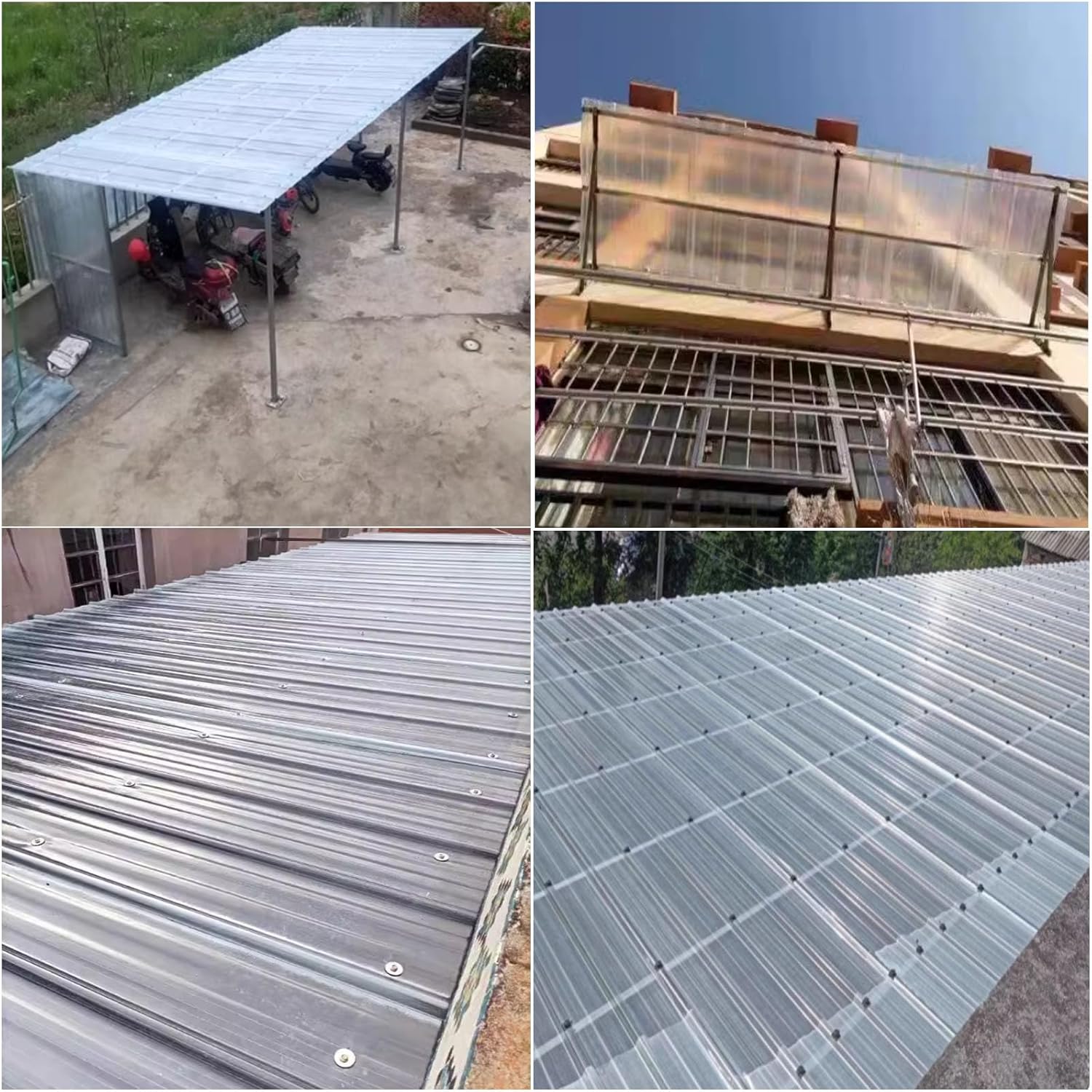 Thermal Insulation Sun Protection Daylighting Plate,Rainproof Fiberglass Daylighting Panels,Mute Roofing Tiles,Sunroom Roofing Cladding Panel,Replacement Roofing Material,2mm (35x67in,4 Pcs)