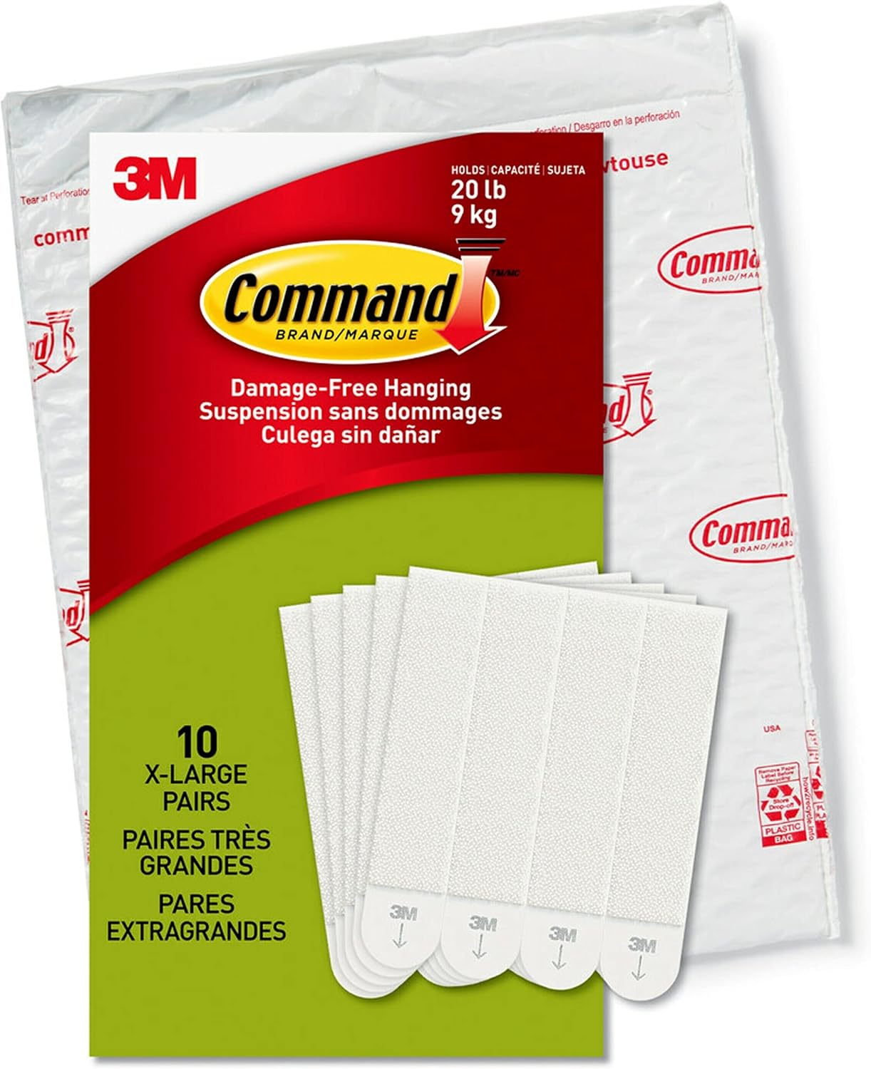 Command 20 Lb XL Heavyweight Picture Hanging Strips, Damage Free Hanging Picture Hangers, Heavy