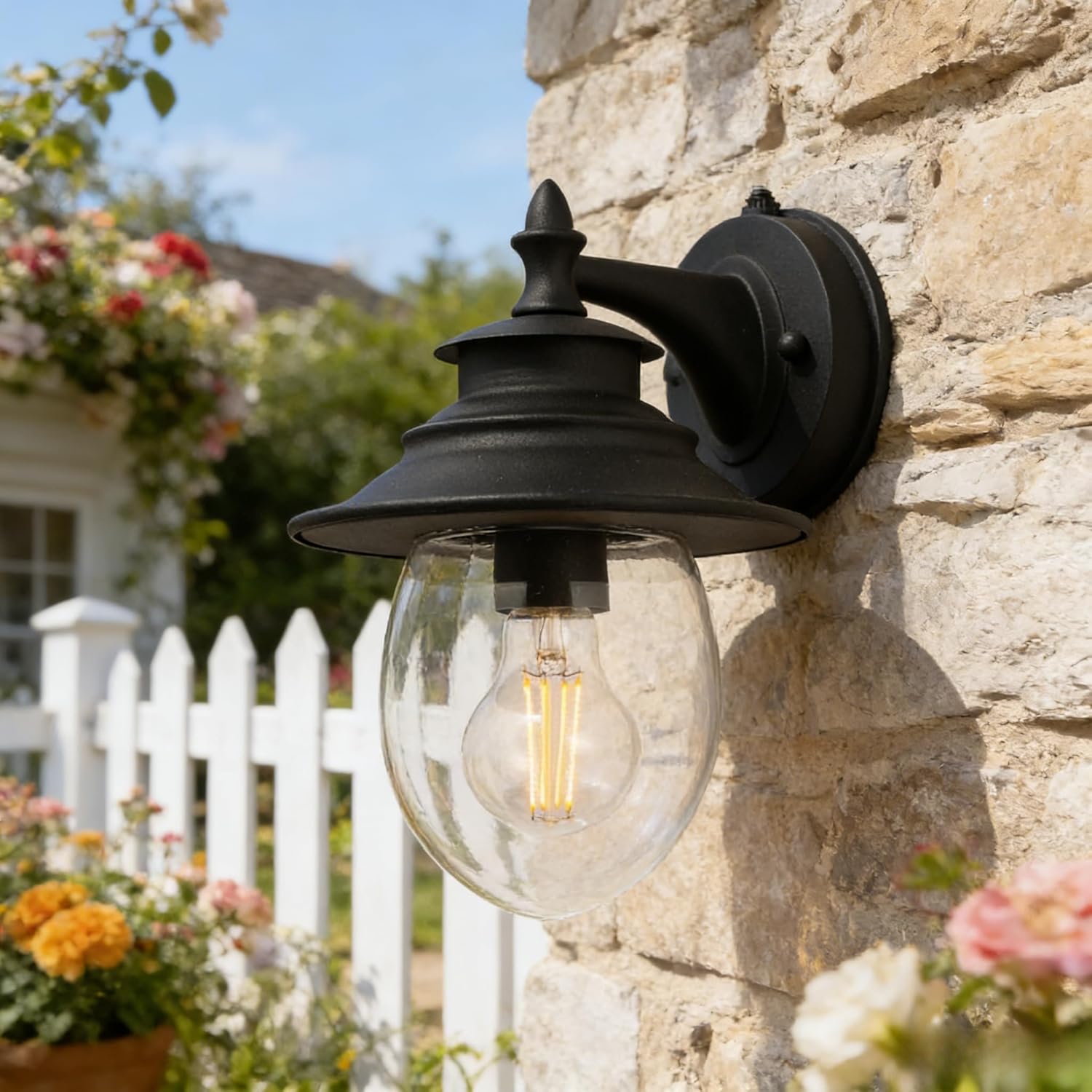 Kalium Outdoor Porch Light Fixtures, Upgrade Sconce Lighting Exterior Wall Sconce Decor for Front Door House