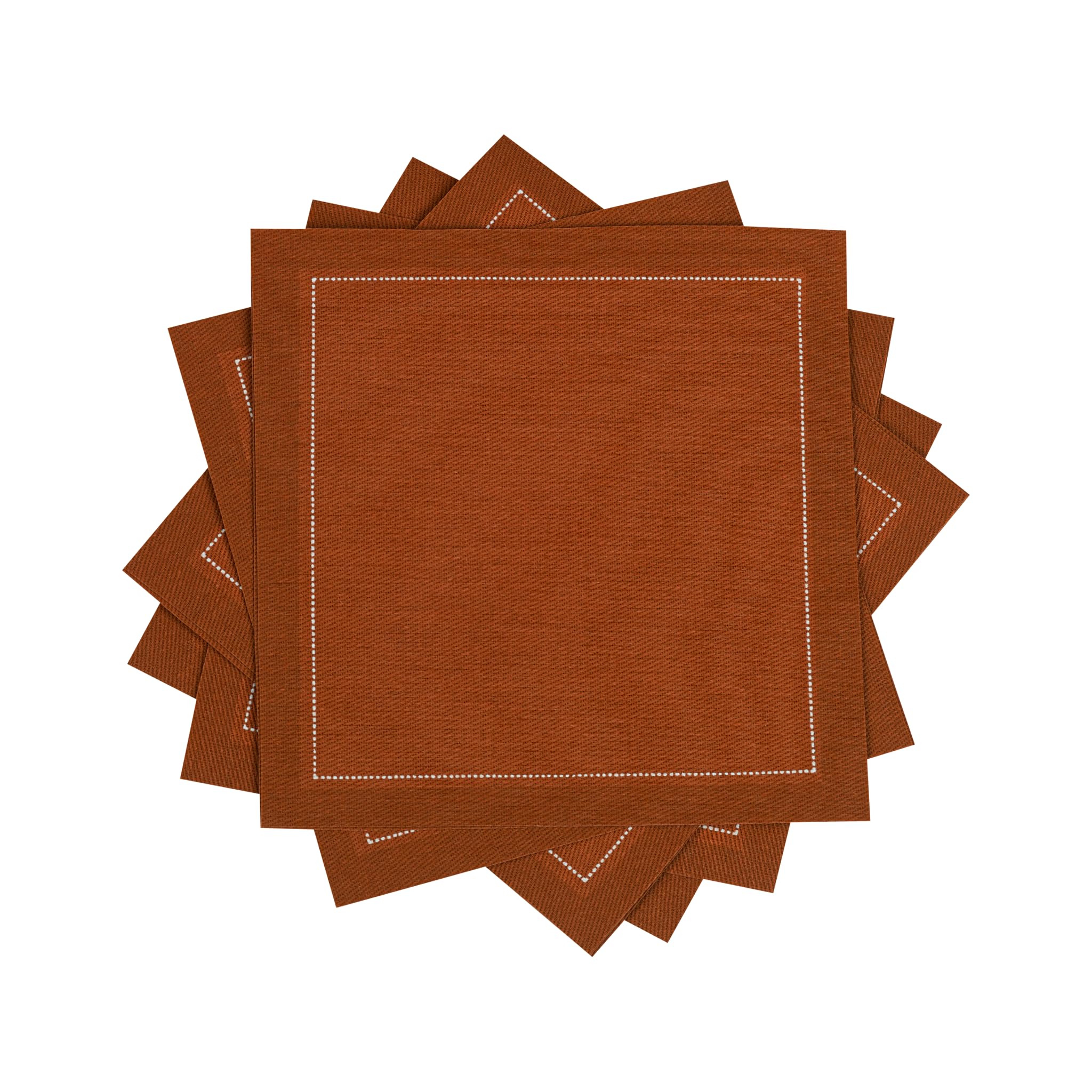 Five Star Napkins Caramel Luxury Cotton Cloth Cocktail Napkins - Bar Napkins, Party Napkins, Beverage Napkins, Events, Holiday, Wedding, Birthday, Parties - 4.5" X 4.5" - Disposable (50 X)