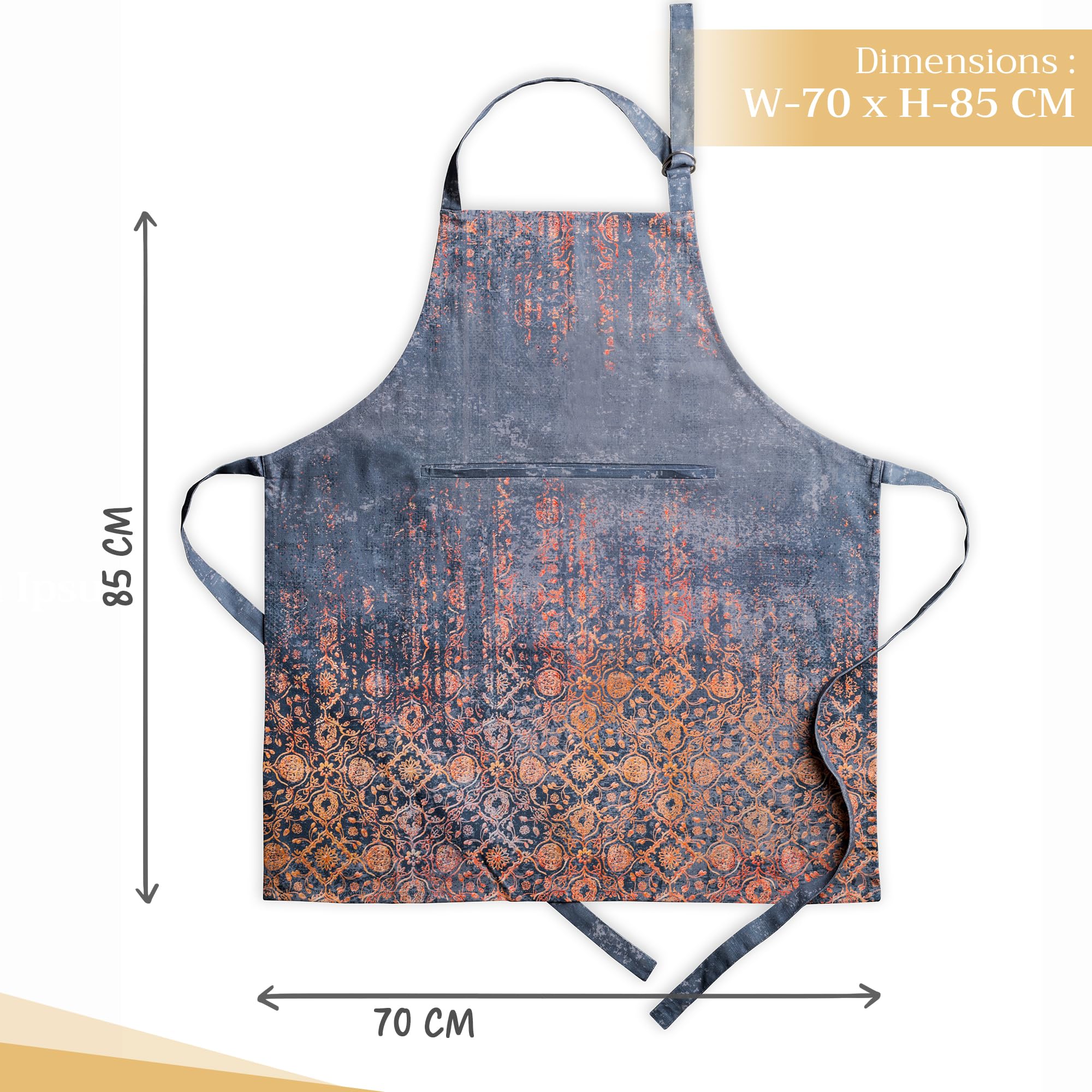 Maison d' Hermine Imperfection Delantal de cocina 100% algodón con cuello ajustable y bolsillo central oculto con lazos largos para mujer | Hombres | Chef,70 cm x 85 cm, Día Madre
