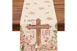 Seliem I Am The Resurrection And The Life Easter Table Runner