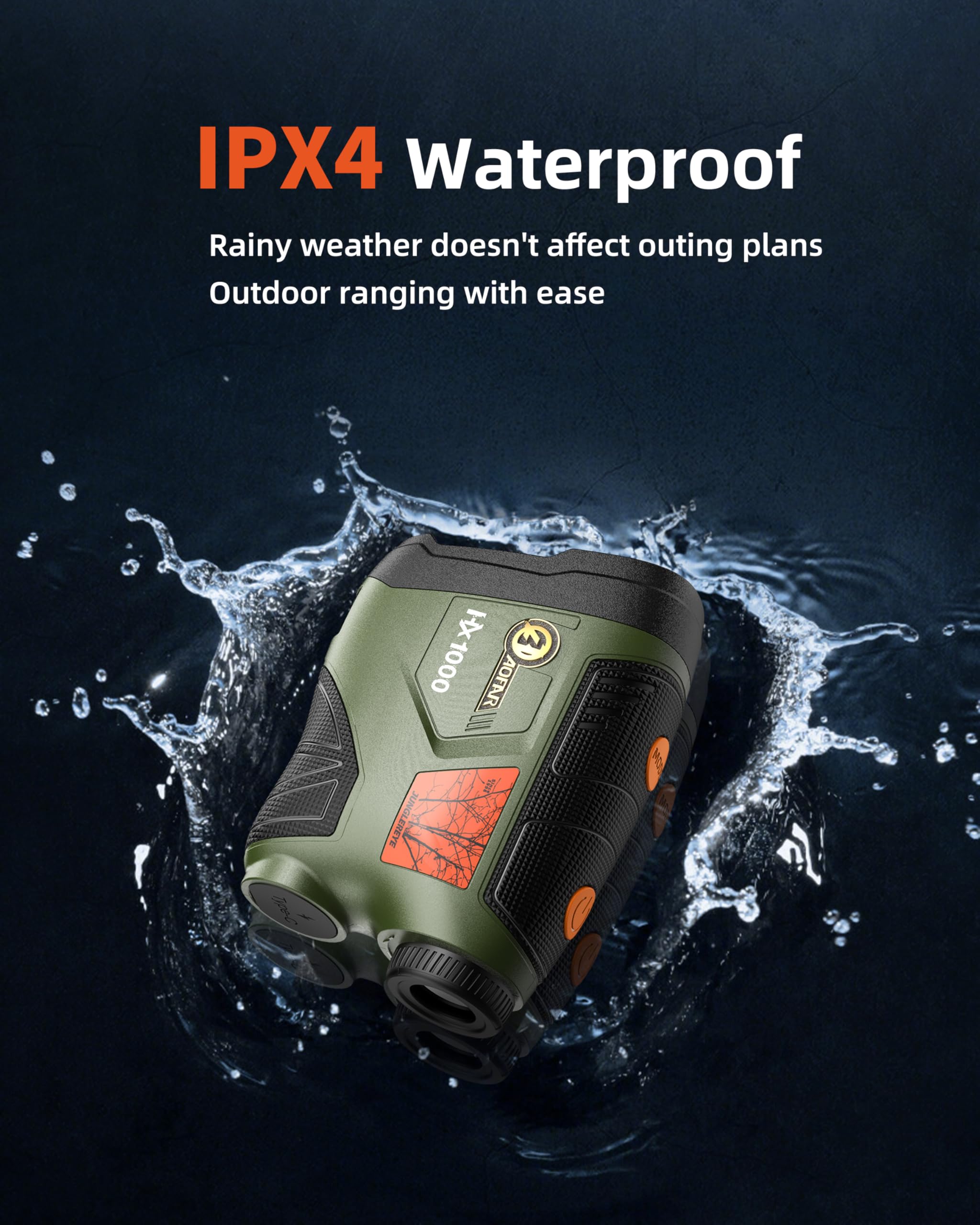AOFAR HX1000 Range Finder per Caccia, Tiro con l'Arco, 1000 Yards (circa 914 m) con Angolo e Distanza Orizzontale, Misuratore di distanza di tiro per fucile. Modalità Range, Scan, Speed per Cacciatori