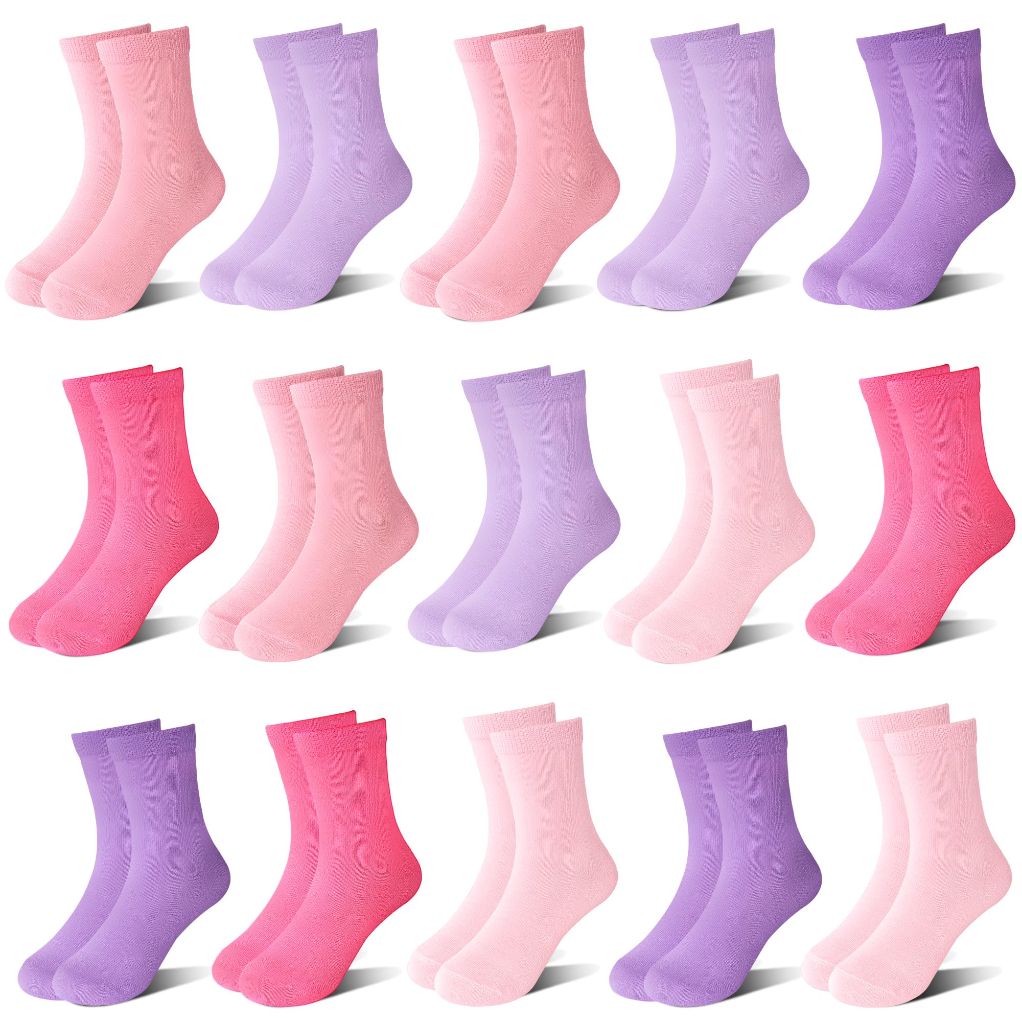 ZERULETS 15 Pairs Toddler Socks Kids Socks Boys Crew School Athletic Mid Calf Dress Socks for Boys Children 1-13 Years
