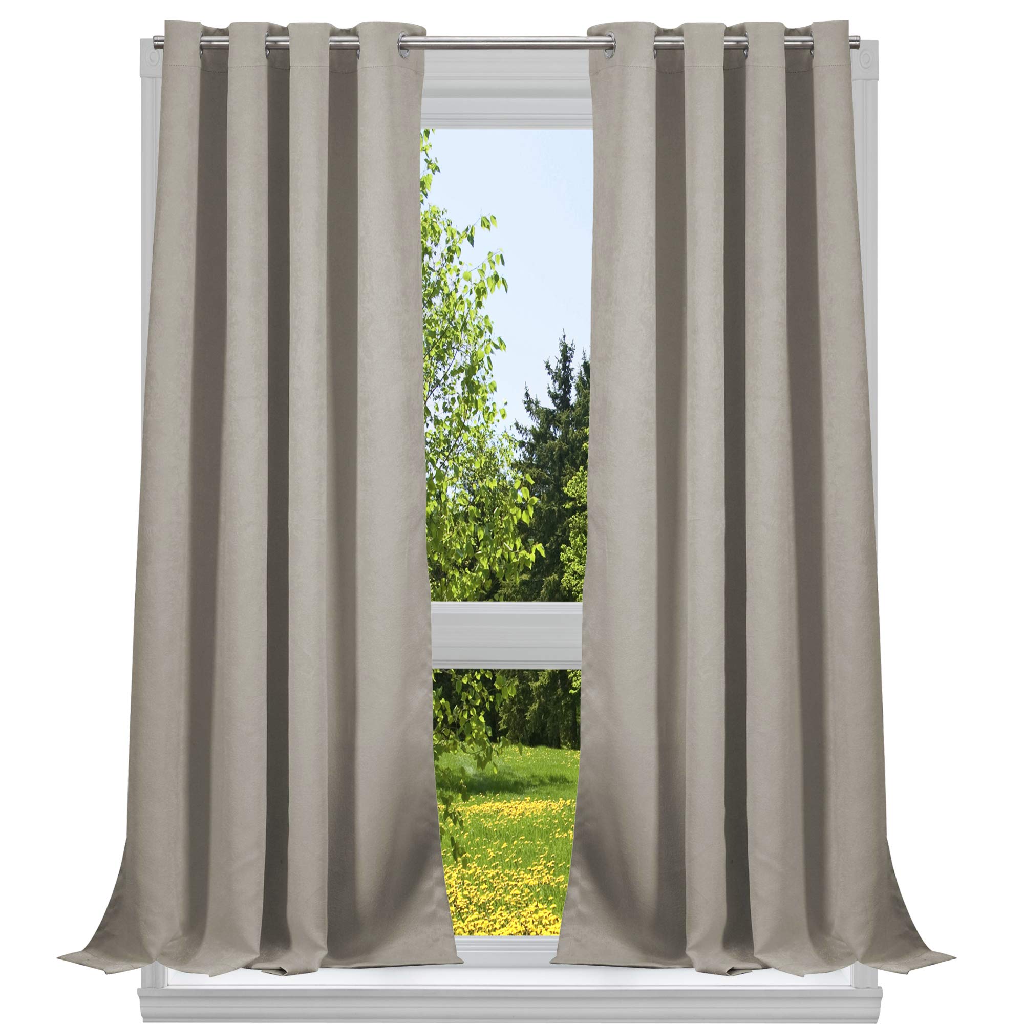 Duck River Textile Solid Window Curtain Set, Mocha, 38x84
