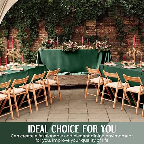 Miniatura 7 de Lounsweer Paquete de 8 Manteles de Satén de 102 x 58 Pulgadas, Cubierta de Mesa Rectangular de Tela Suave como la Seda, Mantel de Fiesta para
