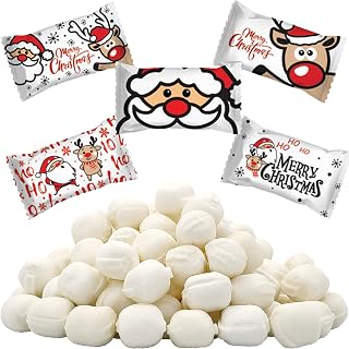 Merry Christmas Holiday Season's Greetings Buttermints, Mint Candies, After Dinner Mints, Butter Mint Candy, Fat-Free, Individually Wrapped (55 Count)