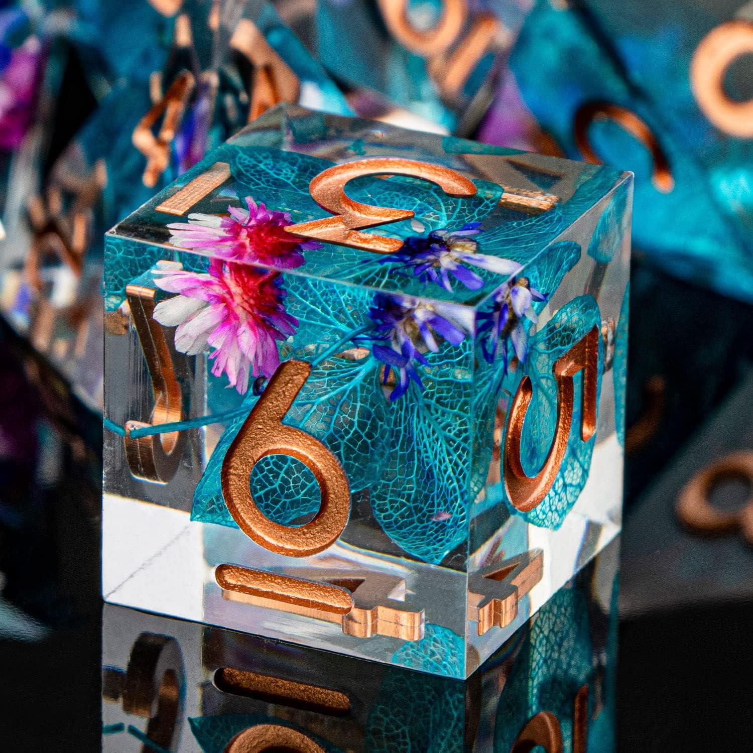 ARUOHHA DND Resin Dice Translucent Sharp Edged Dice Set