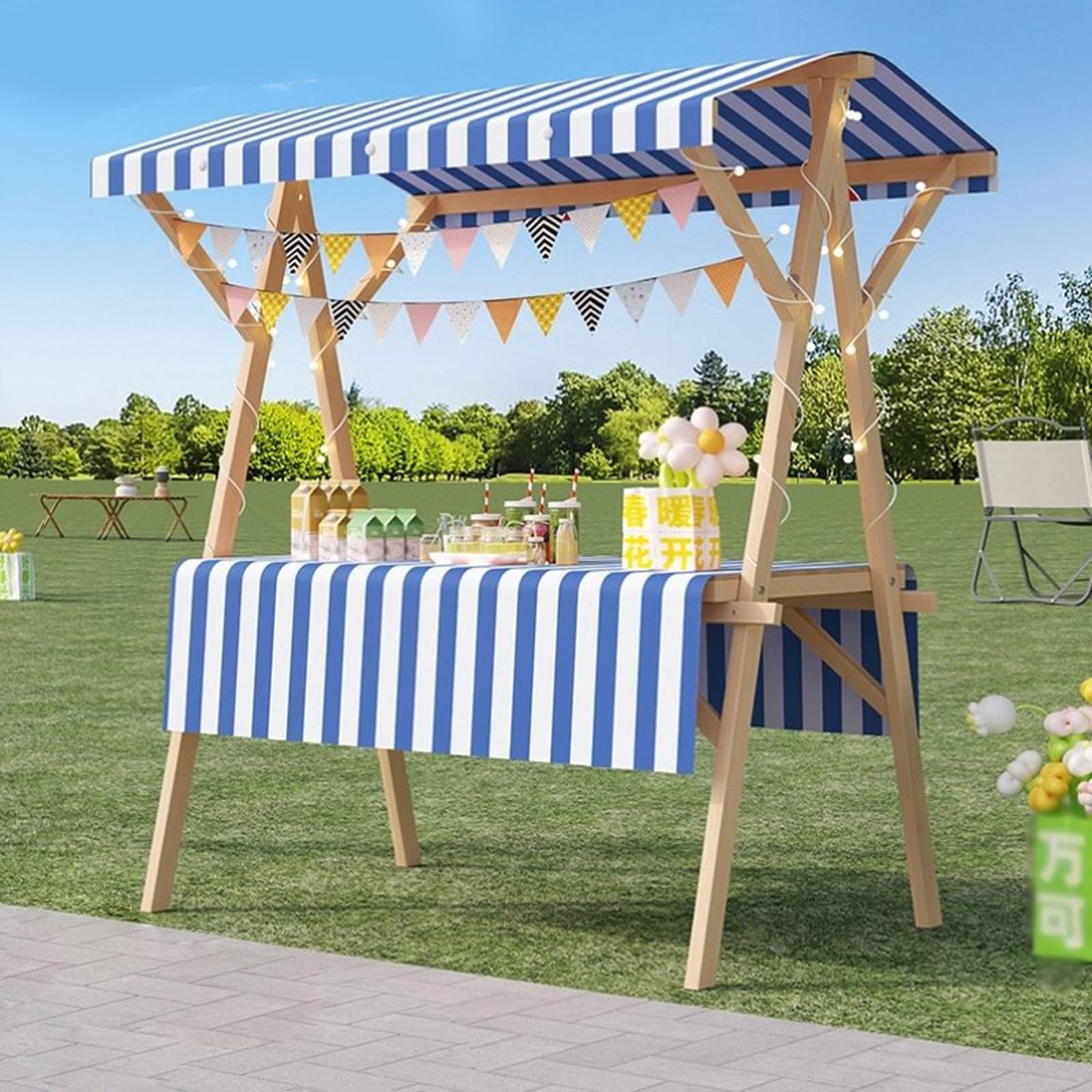 Carrello pieghevole per bancarella del mercato con tettoia parasole e cabina alimentare rossa di stoccaggio con tenda per venditori ambulanti 150 cm/59 pollici rack di concessione per eventi e mercati
