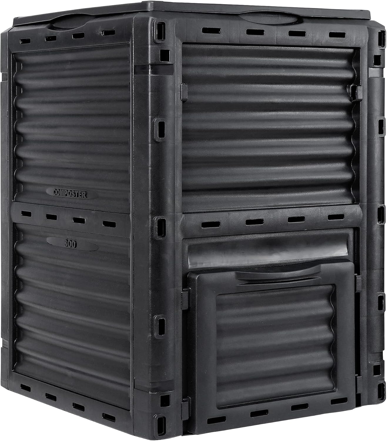 Garden Composter Bin Outdoor 80 Gallon(300L), Compost Container W/Easy Assembly, Lightweight, Aerating Compost Box for Kitchen Garden, Food Waste Recycling Composting Green