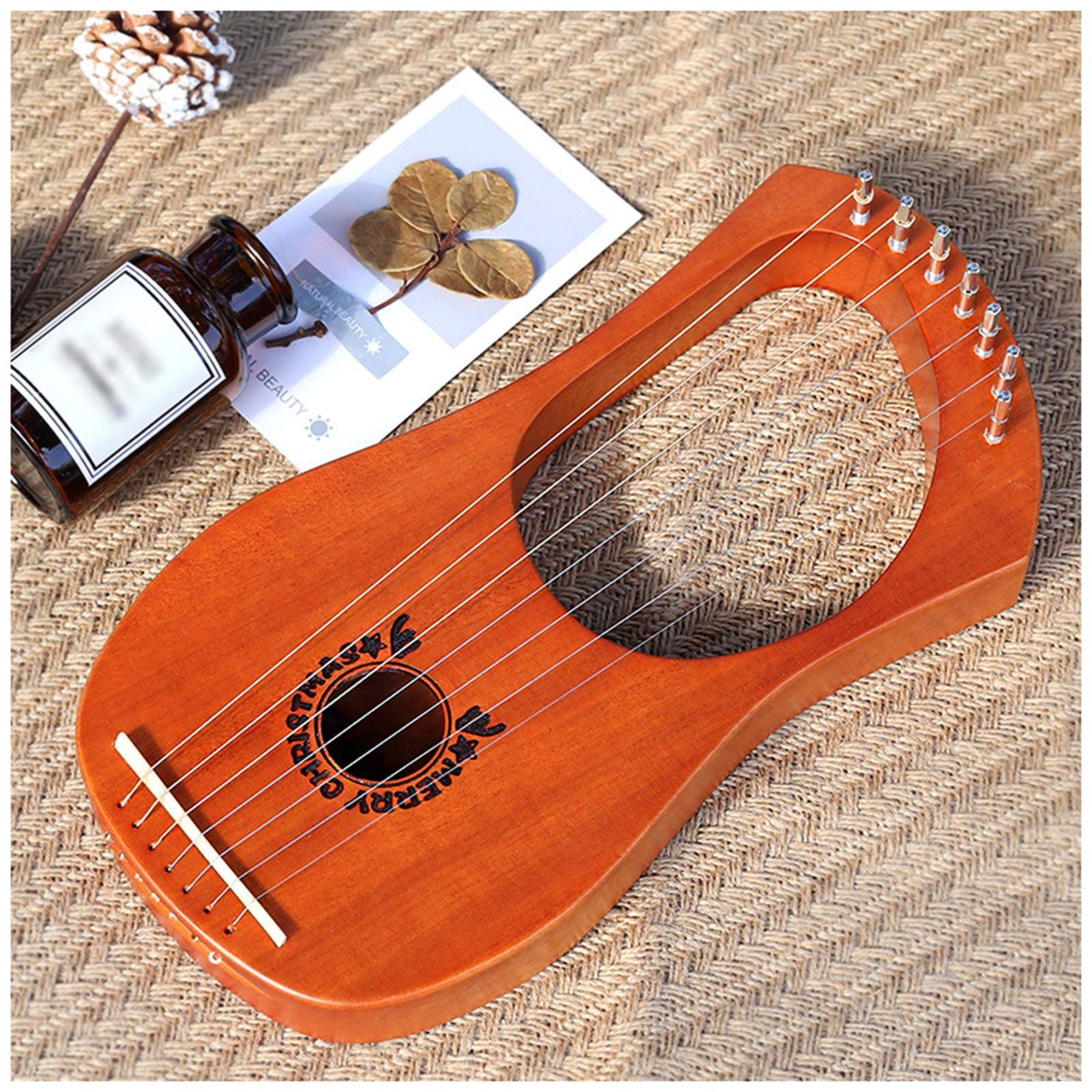 Harfe für Anfänger, Mädchenharfe, groß, europäisch, Laiya, 7 Saiten, für Anfänger, kleine Harfe, kleines Instrument