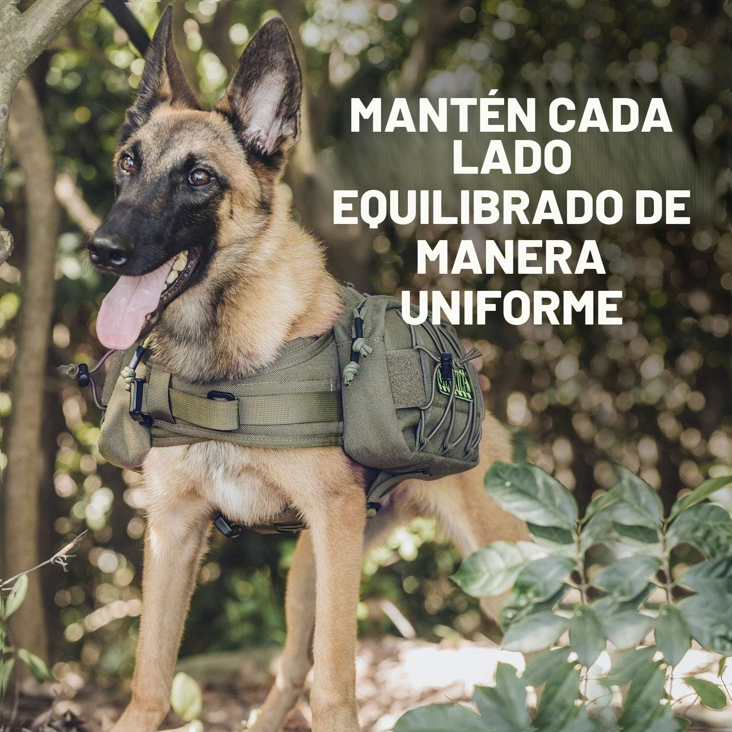 OneTigris Mammoth Mochila para perros, versión 2.0, para camping, senderismo, para perros de tamaño M/L (L, verde Ranger)