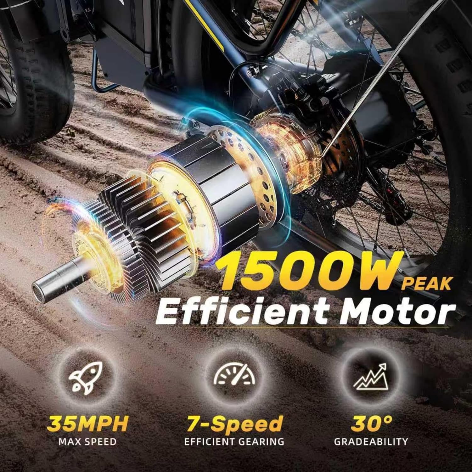 Auloor 1500W Folding Electric Bike, 48V 20AH Large Removable Battery E Bike,30+MPH, 80 Miles Max Range, 20" x 4 Fat Tire Electric Bike for Adults, Adult Electric Bicycles for Commute Beach Snow