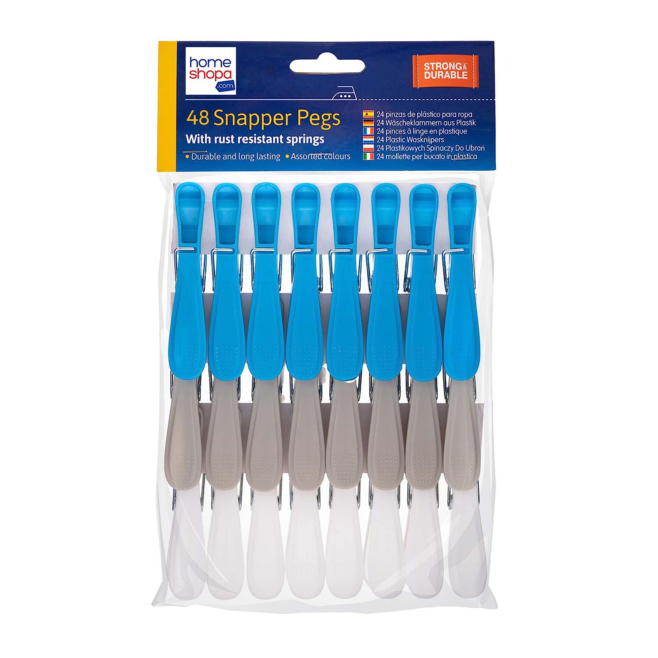 Homeshopa.com Multicolour Homeshopa Clothes Pegs, 48 Pieces Clothes Pegs For Washing Line, Durable Plastic & Rust Resistant Spring Clothes Peg, Non Slip Laundry Washing Pegs, Clothes Clips For Home, Multi Colour