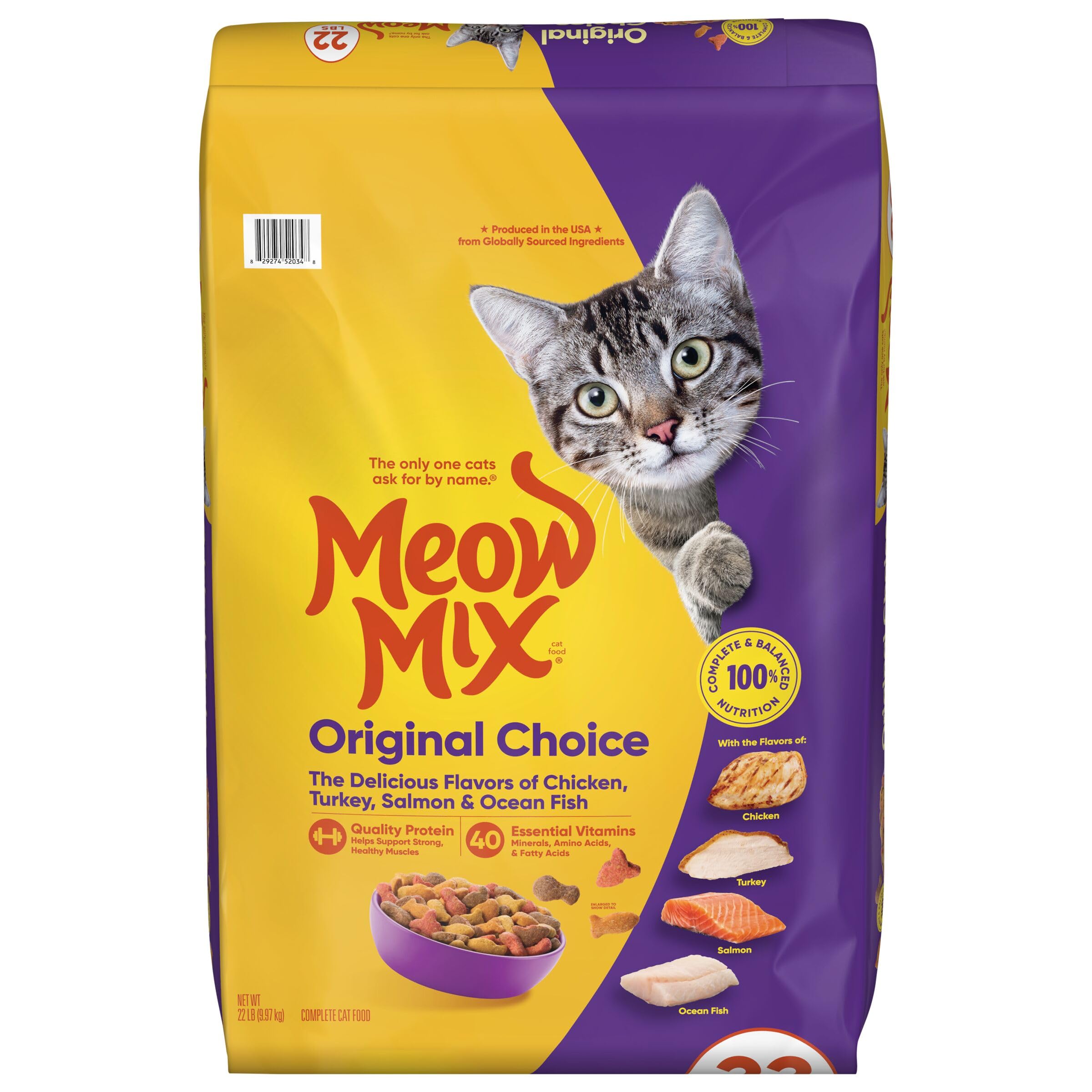 Meow Mix Original Choice Dry Cat Food, 22 lb