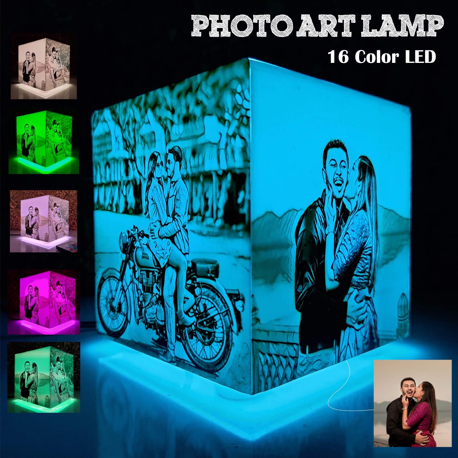 ZOCI VOCI Valentines Day Gift Photo Lamp - Anniversary Gift Wife, Birthday Gift Husband, Wedding Gifts Couple - Led Photo Frame, Acrylic Body, Hd Prints, Matt Finish (Color Of Love), Multicolor