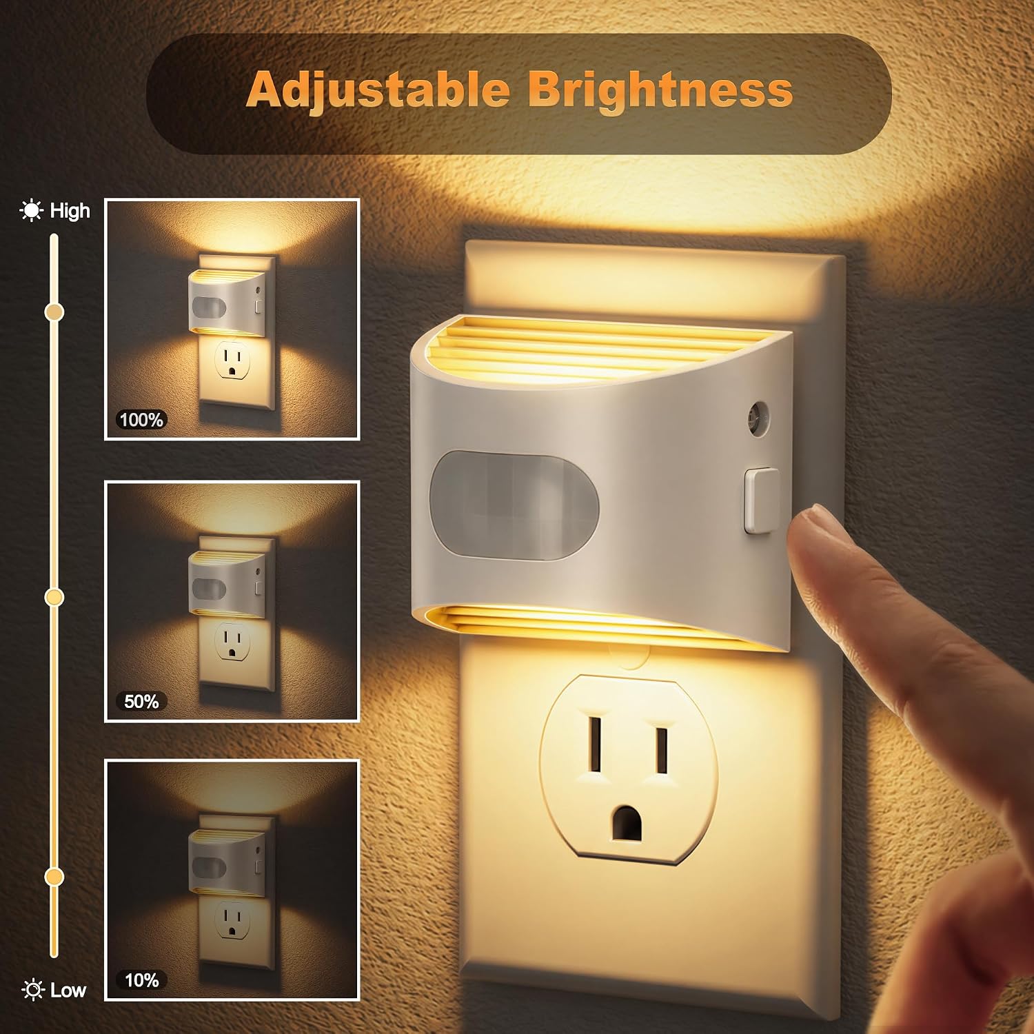 JandCase Motion Sensor Night Light, Night Lights Plug into Wall image 2