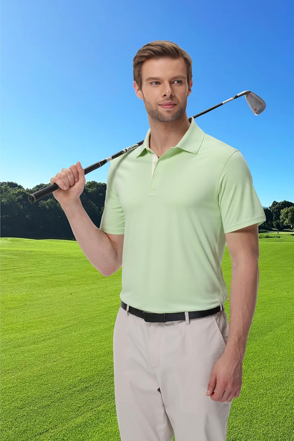 Golf Polo Shirts for Men Short Sleeve Moisture Wicking Dry Fit Performance Designed Collared Solid Casual Polo Shirt - Image 4