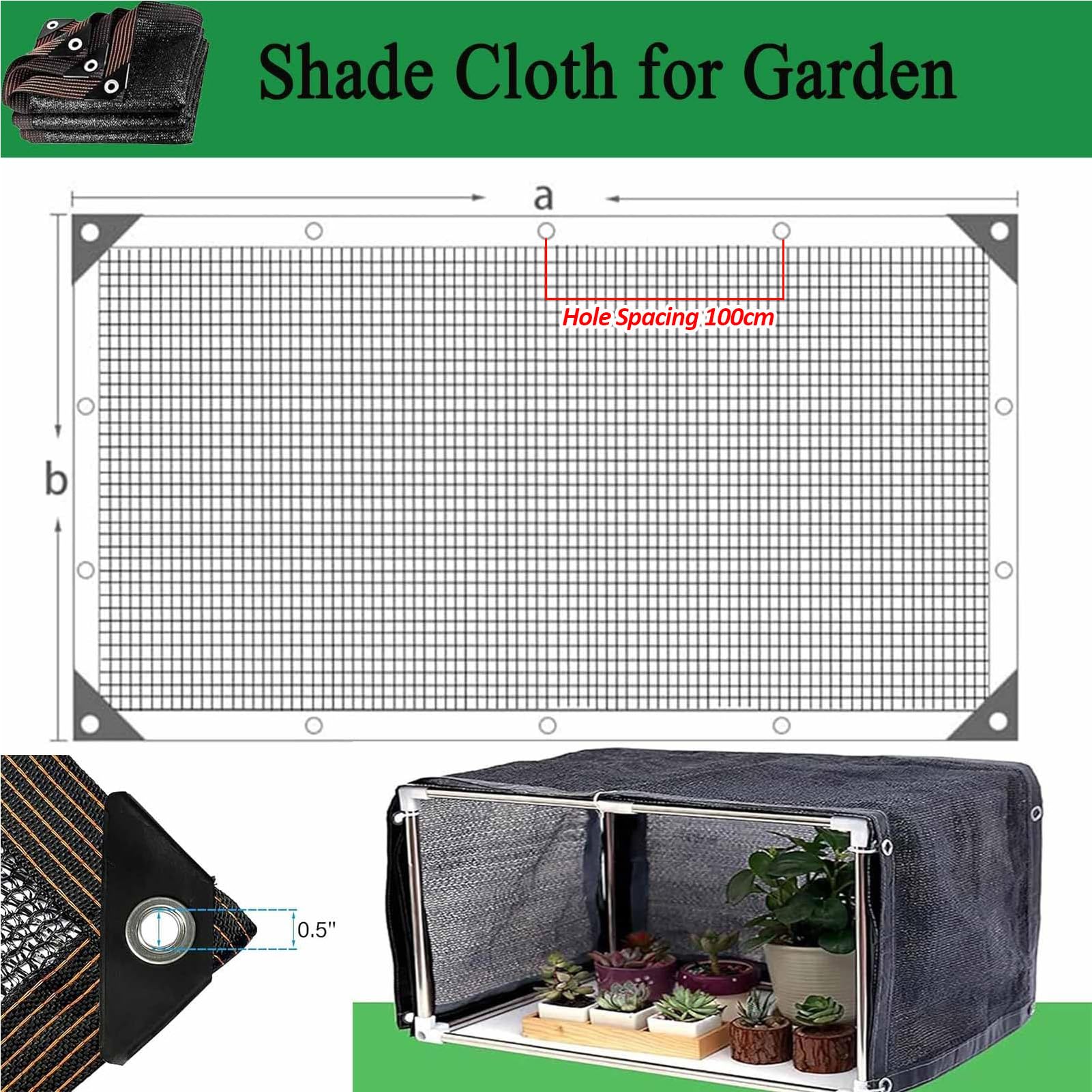 Red de Sombreado Exterior,Malla Sombreo con Ojales 98% UV Protección Solar | HDPE Transpirable y Resistente a UV para Tela Tolod Invernadero Huerto Jardín Pérgola Terraza
