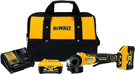 DEWALT Esmerilhadeira Angular de 4 1/2 Pol. (114mm) Brushless com 2 Baterias...