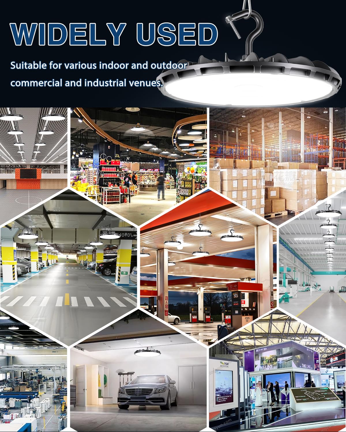 150W 10 Pack UFO LED High Bay Light High Bay LED Shop Lights for Warehouse Workshop 16 500LM — view 7
