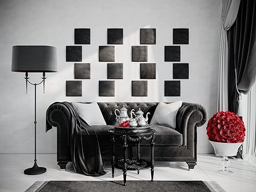 Miniatura 3 de Paquete de 4 paneles de pared acústicos de arte decorativo suave de terciopelo  Azulejos acústicos para reducir el eco que absorben el sonido y la