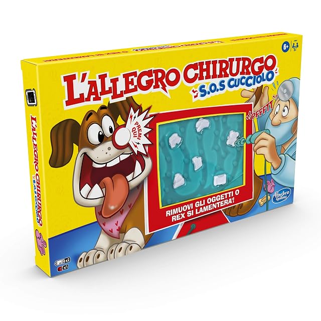 Foto 3 de 7 de Hasbro Gaming - El Allegro Chirurgo S.O.S. Cachorro, juego en caja con sonidos