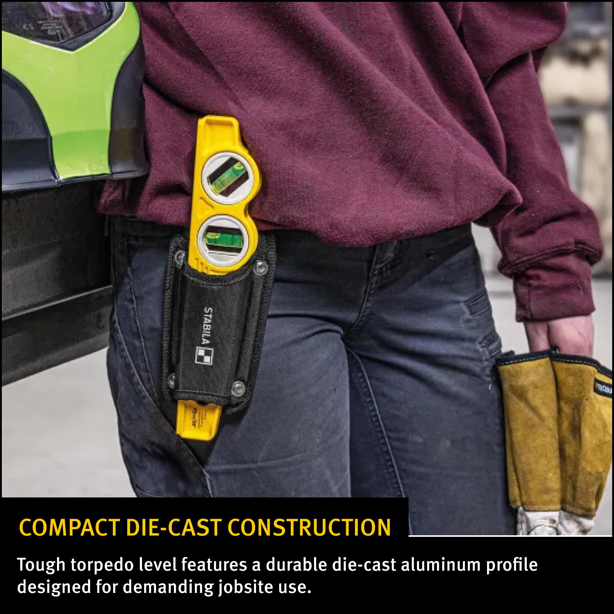 Stabila Torpedo Level - Accurate Leveling & Angle Measurement -5