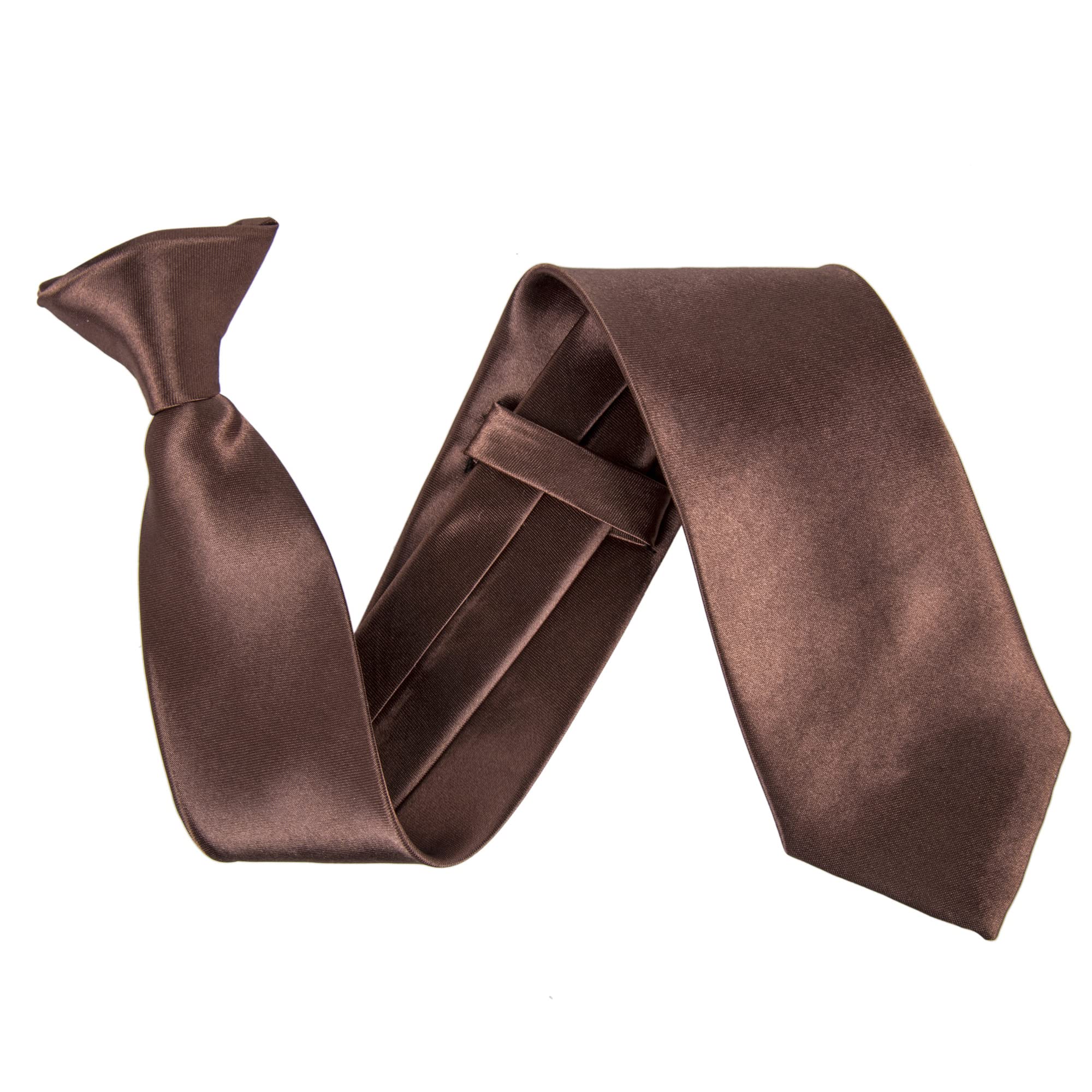 The Tie CompanyKids Satin Clip On Ties - Brown, Brown, Onesize